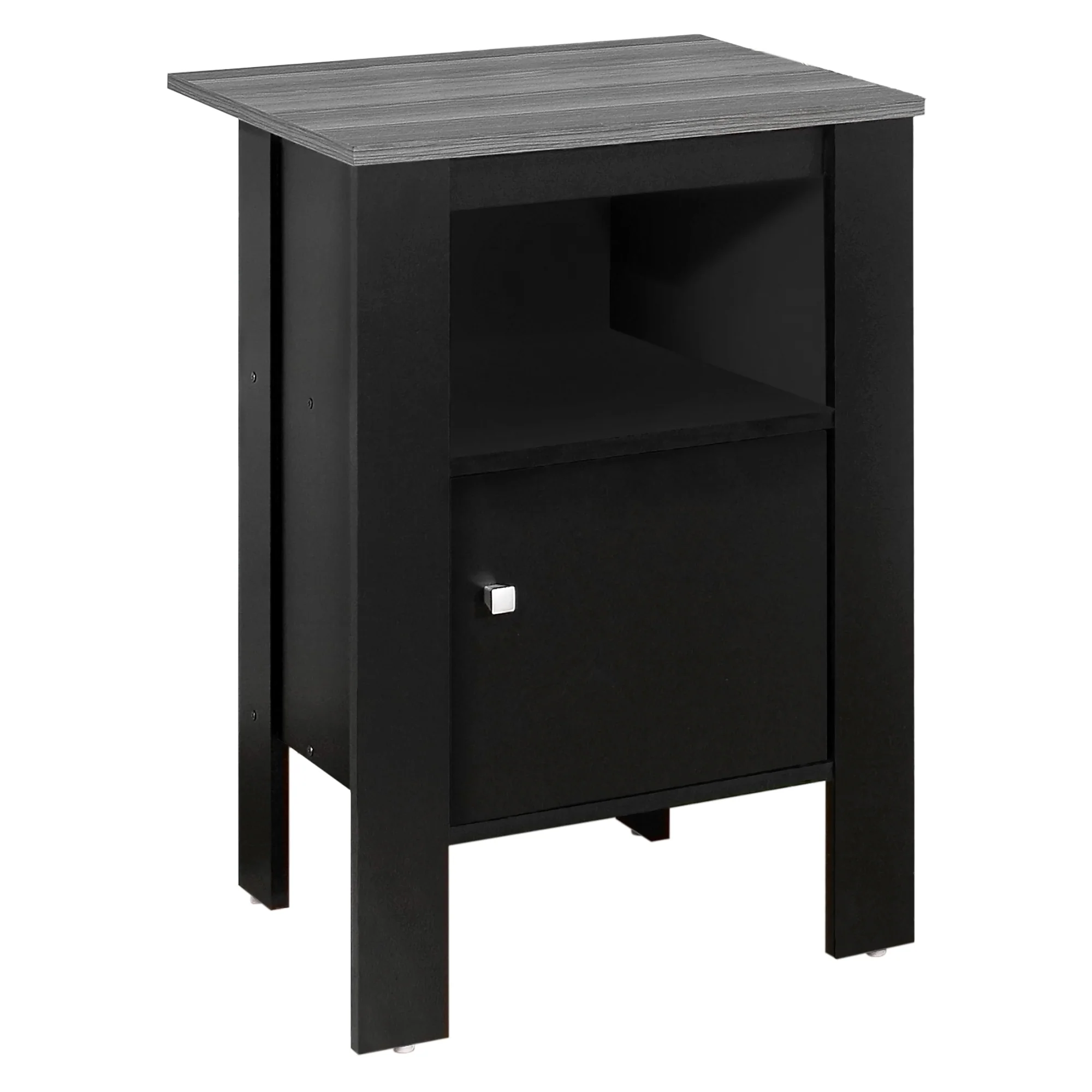 Black And Grey Night Stand With Storage By Homeroots - Image 2
