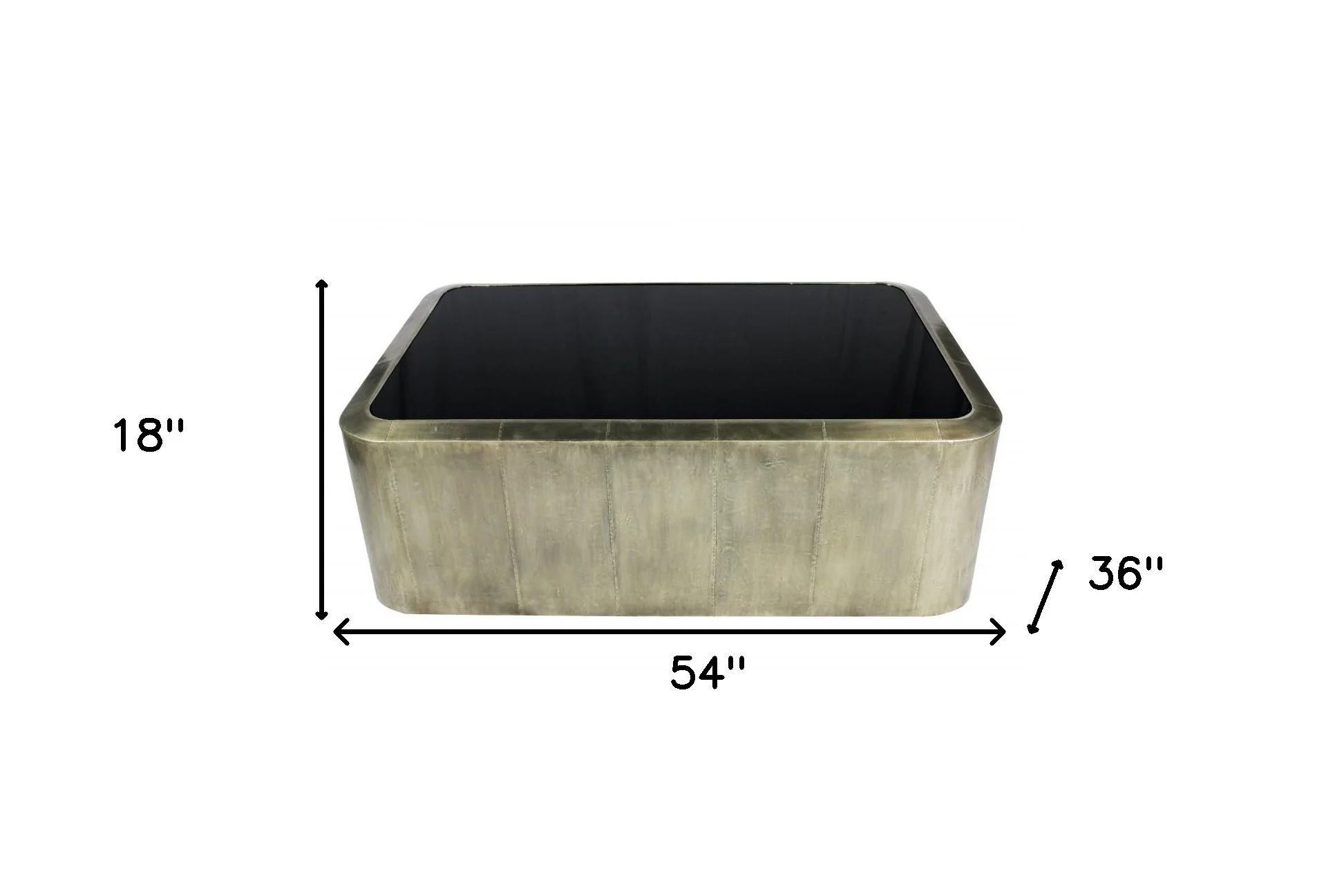 Black And Silver Glass And Metal Solid Coffee Table By Homeroots - Image 6