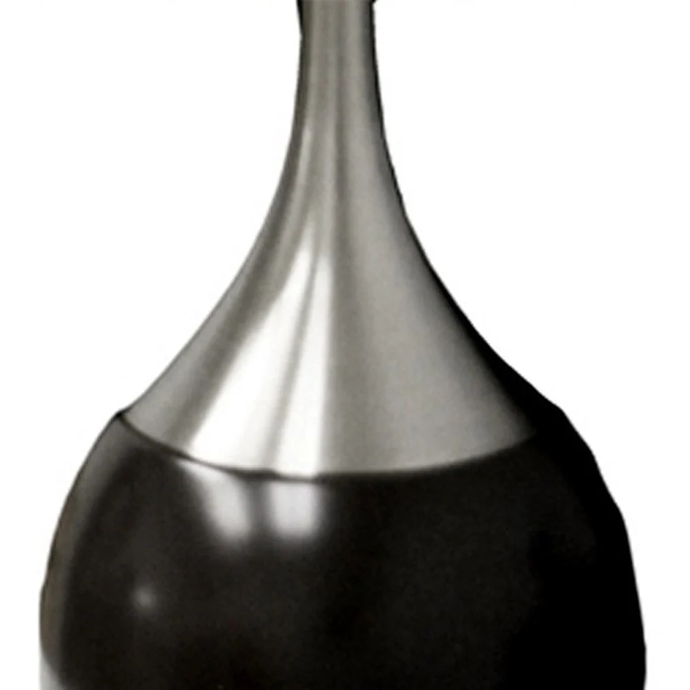 Black and Silver Gourd Table Lamp With White Tapered Drum Shade By Homeroots - Image 4
