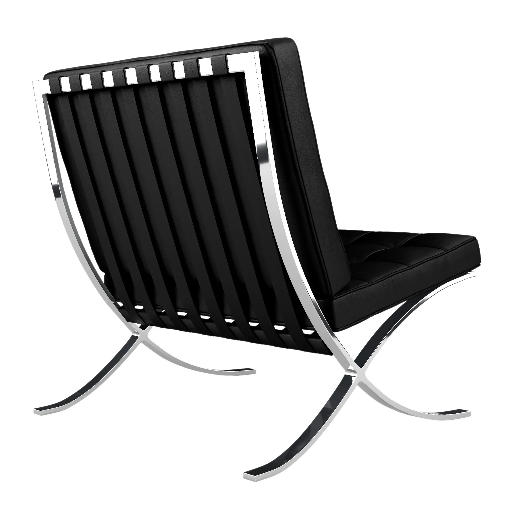 Black and Silver Italian Leather Tufted Lounge Chair By Homeroots - Image 4