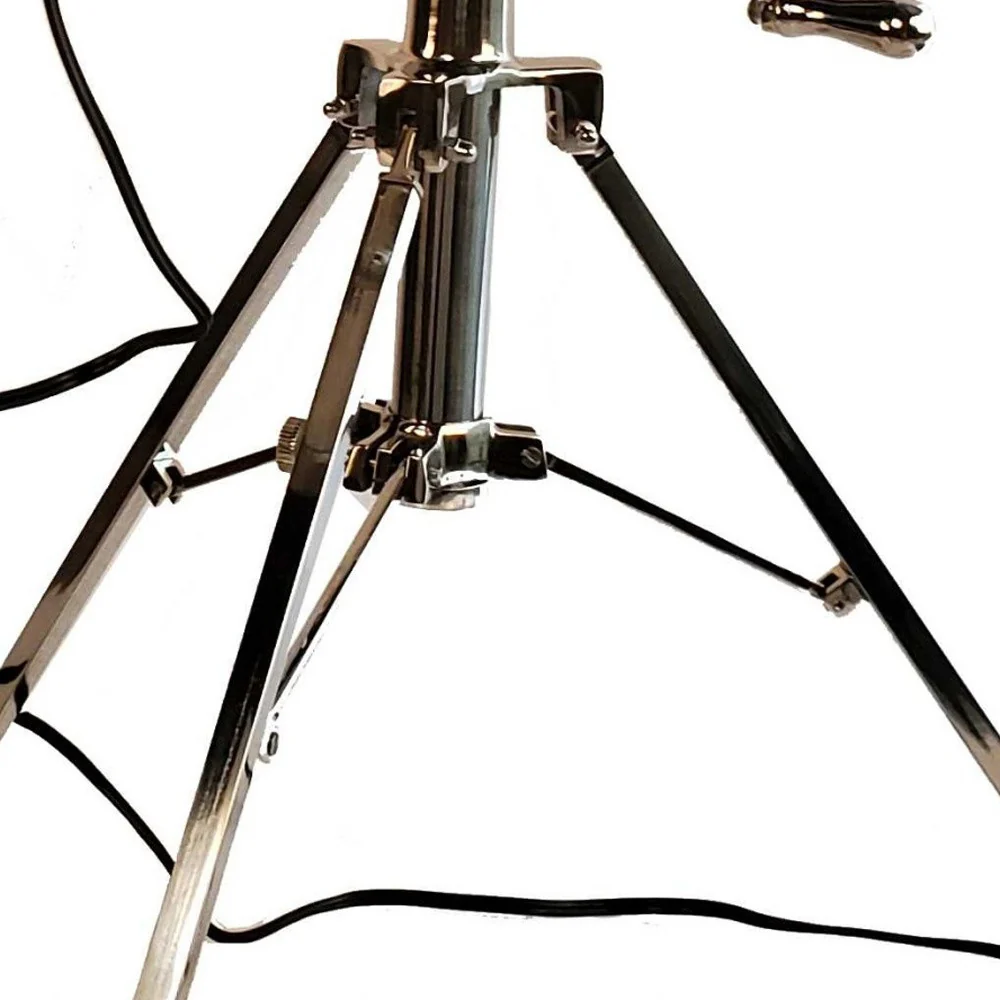 Black And Silver Tripod Floor Lamp With Metal Novelty Shade By Homeroots - Image 3
