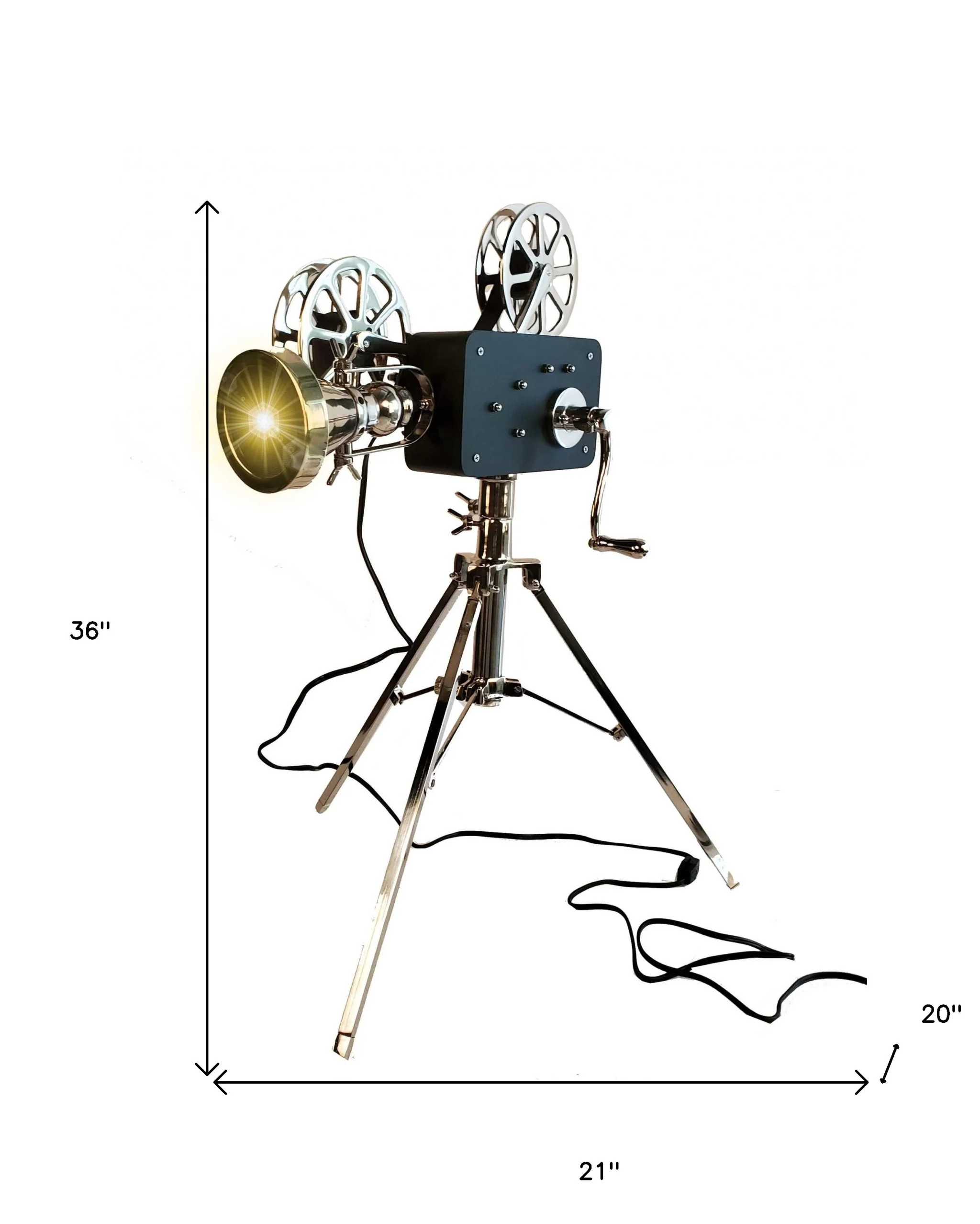 Black And Silver Tripod Floor Lamp With Metal Novelty Shade By Homeroots - Image 5