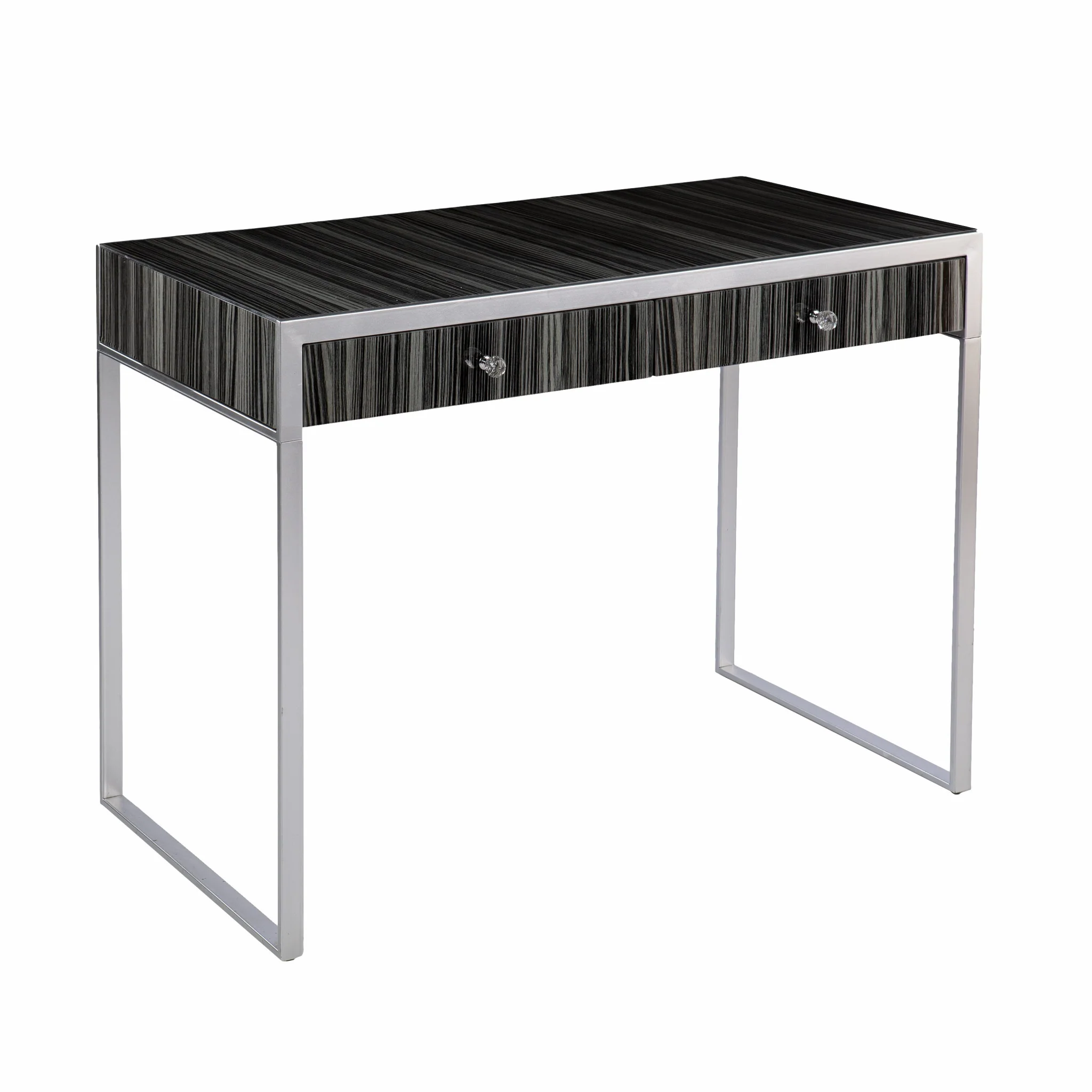 Black And Silver Writing Desk By Homeroots - Image 5