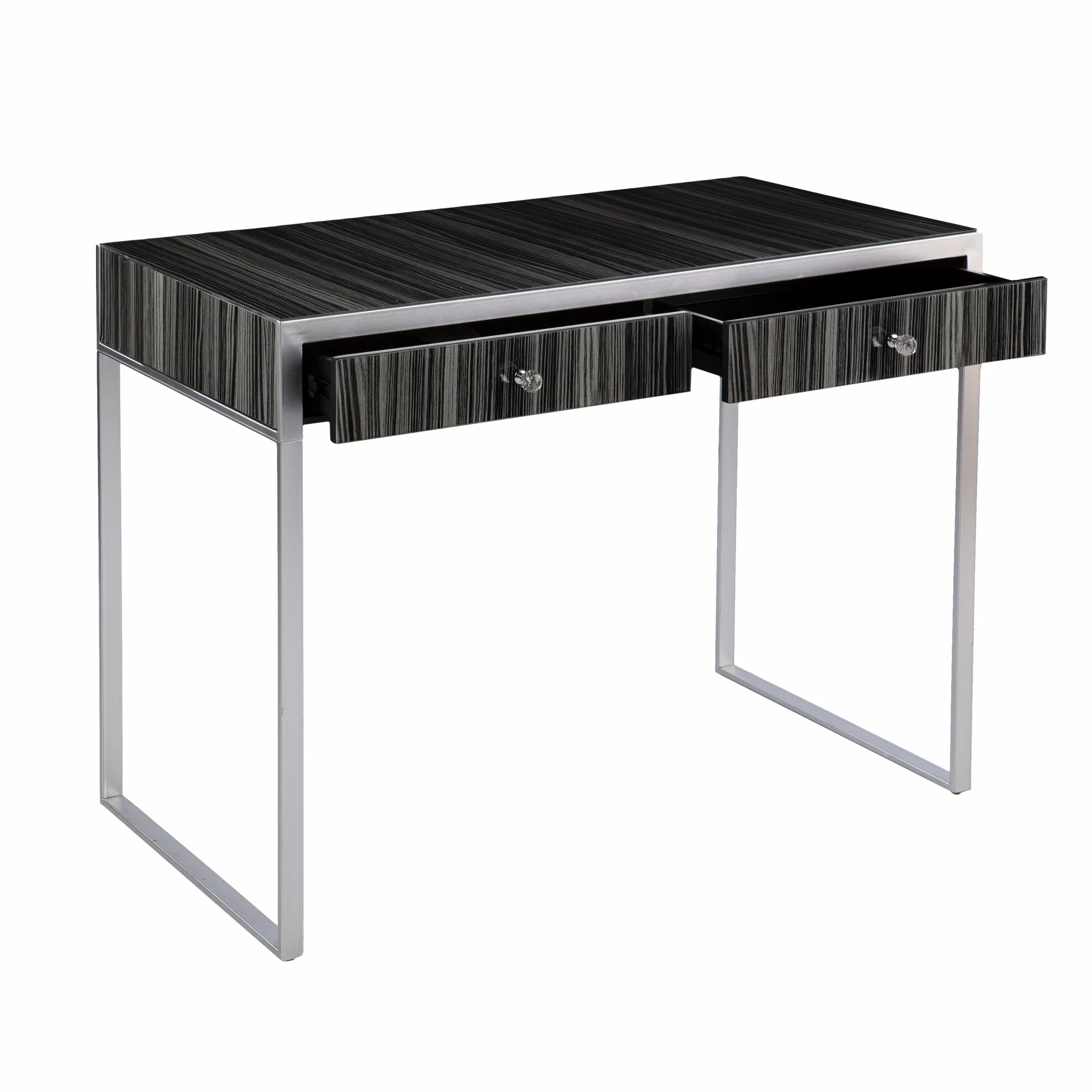 Black And Silver Writing Desk By Homeroots - Image 9