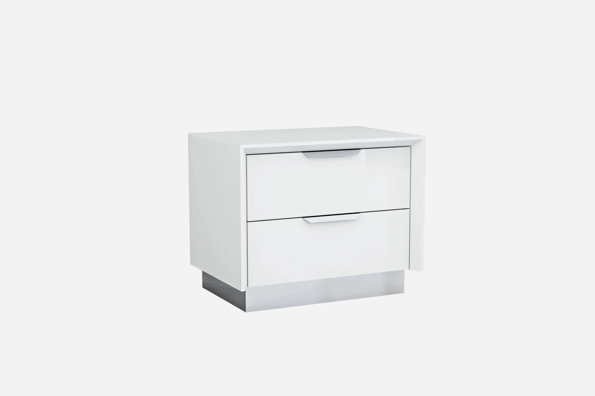 Black And Stainless Steel Two Drawer Nightstand By Homeroots - Image 11