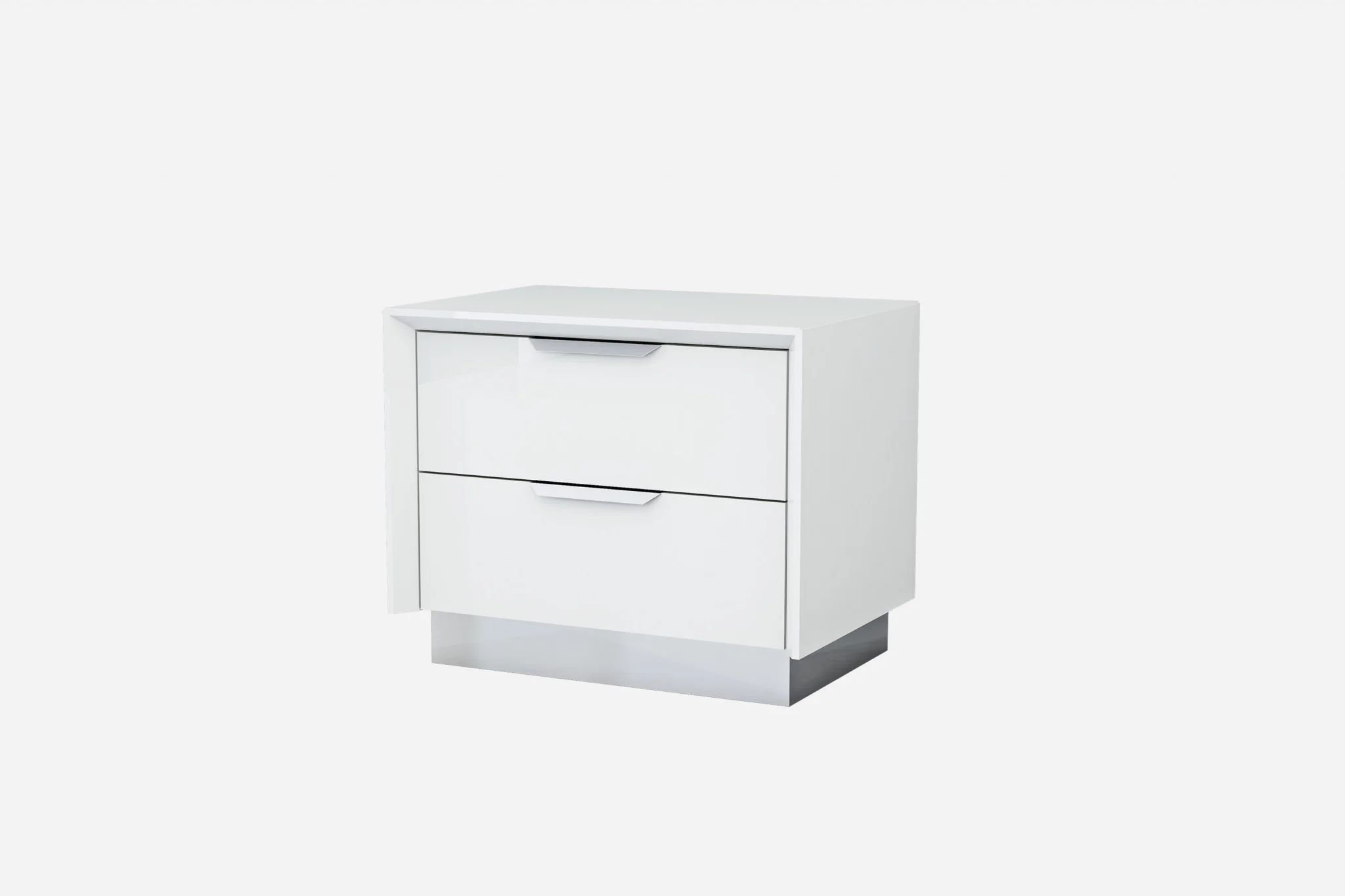 Black And Stainless Steel Two Drawer Nightstand By Homeroots - Image 13