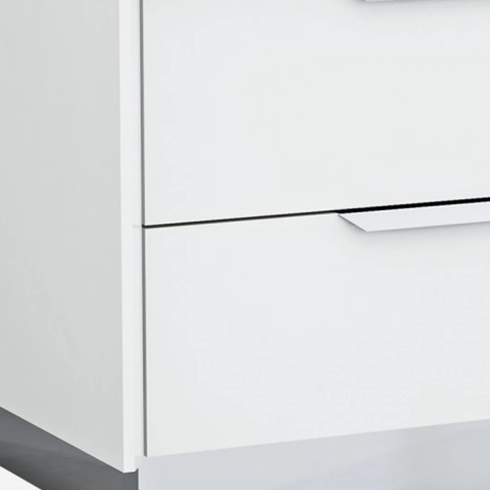 Black And Stainless Steel Two Drawer Nightstand By Homeroots - Image 15