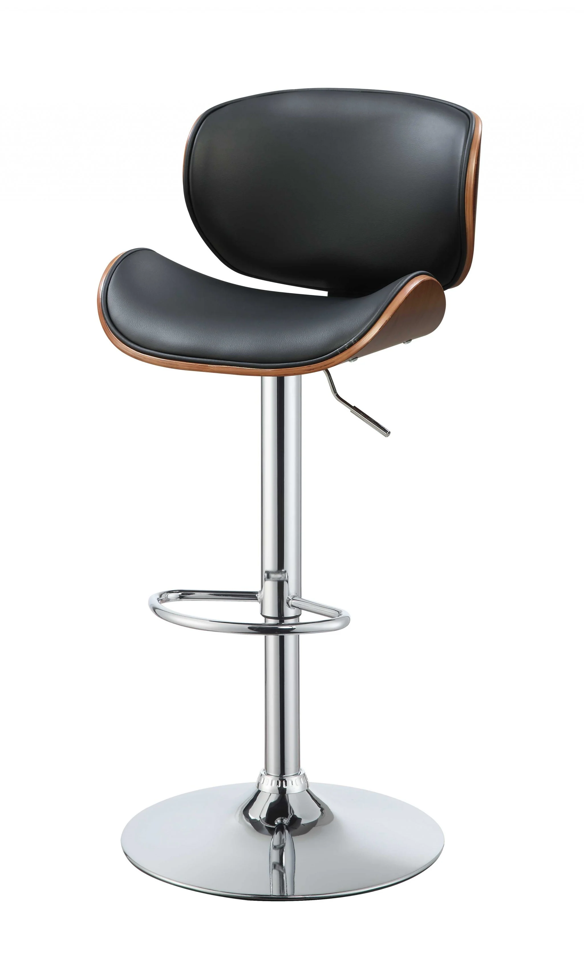 Black And Walnut Adjustable Stool By Homeroots - 286643 - Image 3
