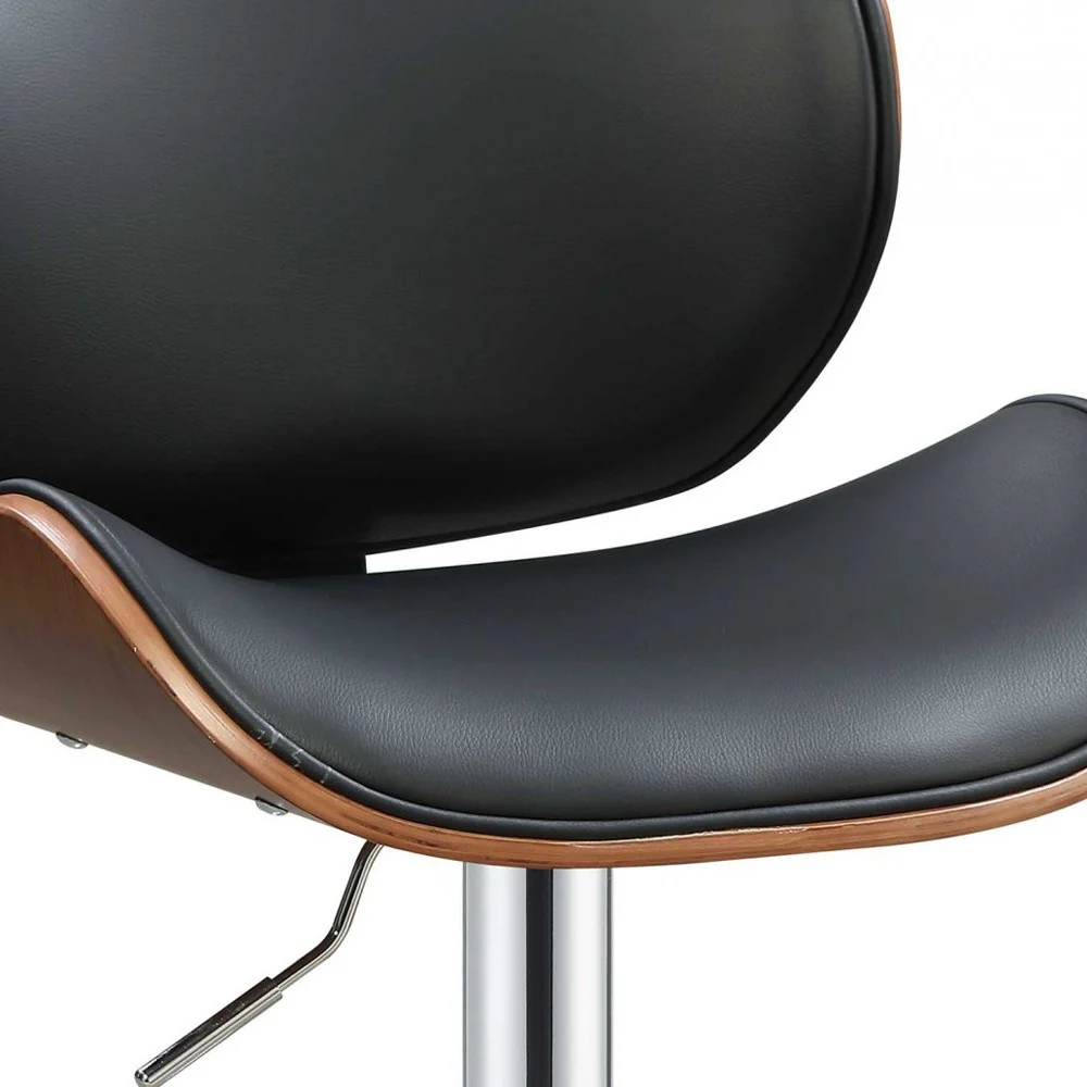 Black And Walnut Adjustable Stool By Homeroots - 286643 - Image 5
