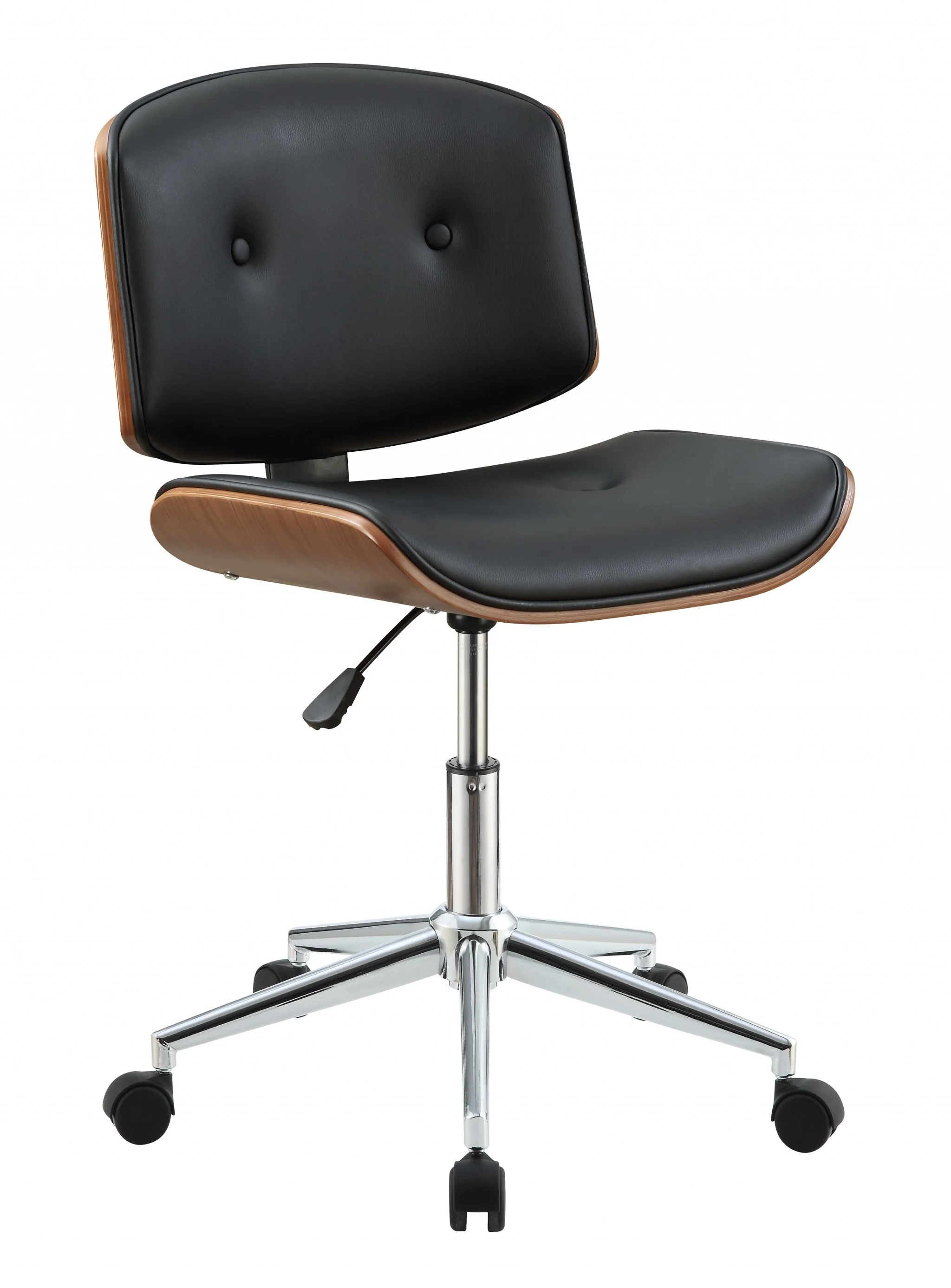 Black And Walnut Office Chair By Homeroots - 286618 - Image 2