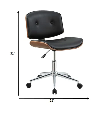 Black And Walnut Office Chair By Homeroots - 286618 - Image 5