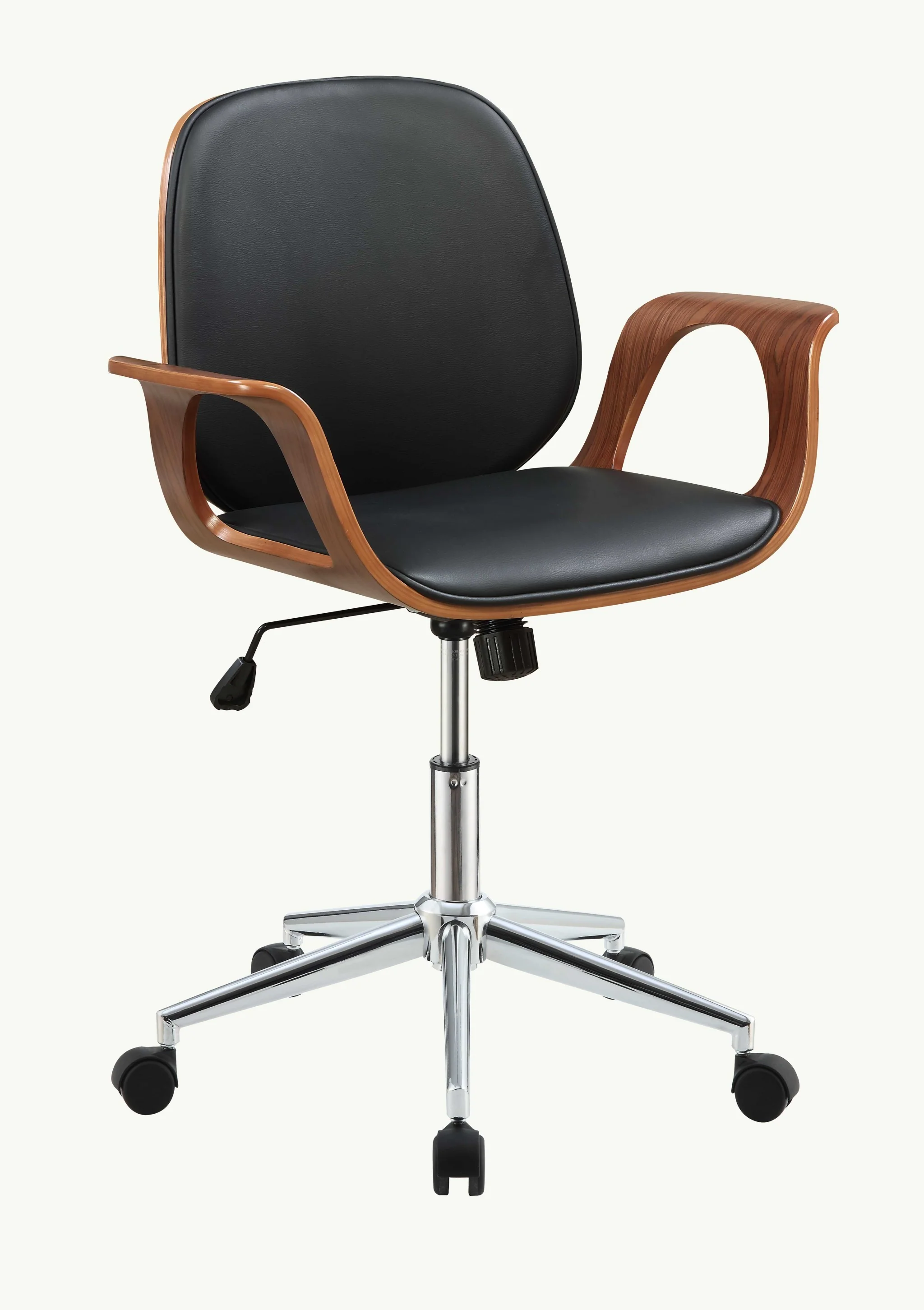 Black And Walnut Office Chair By Homeroots - 286619 - Image 2