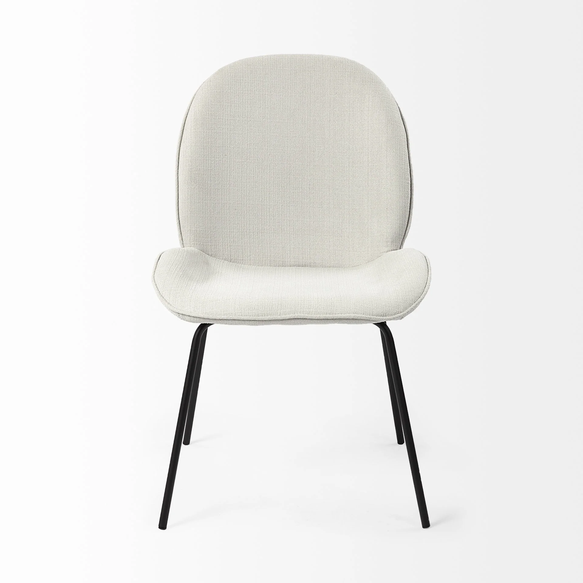 Black And White Flaired Seat Fabric Dining Chair By Homeroots - Image 2