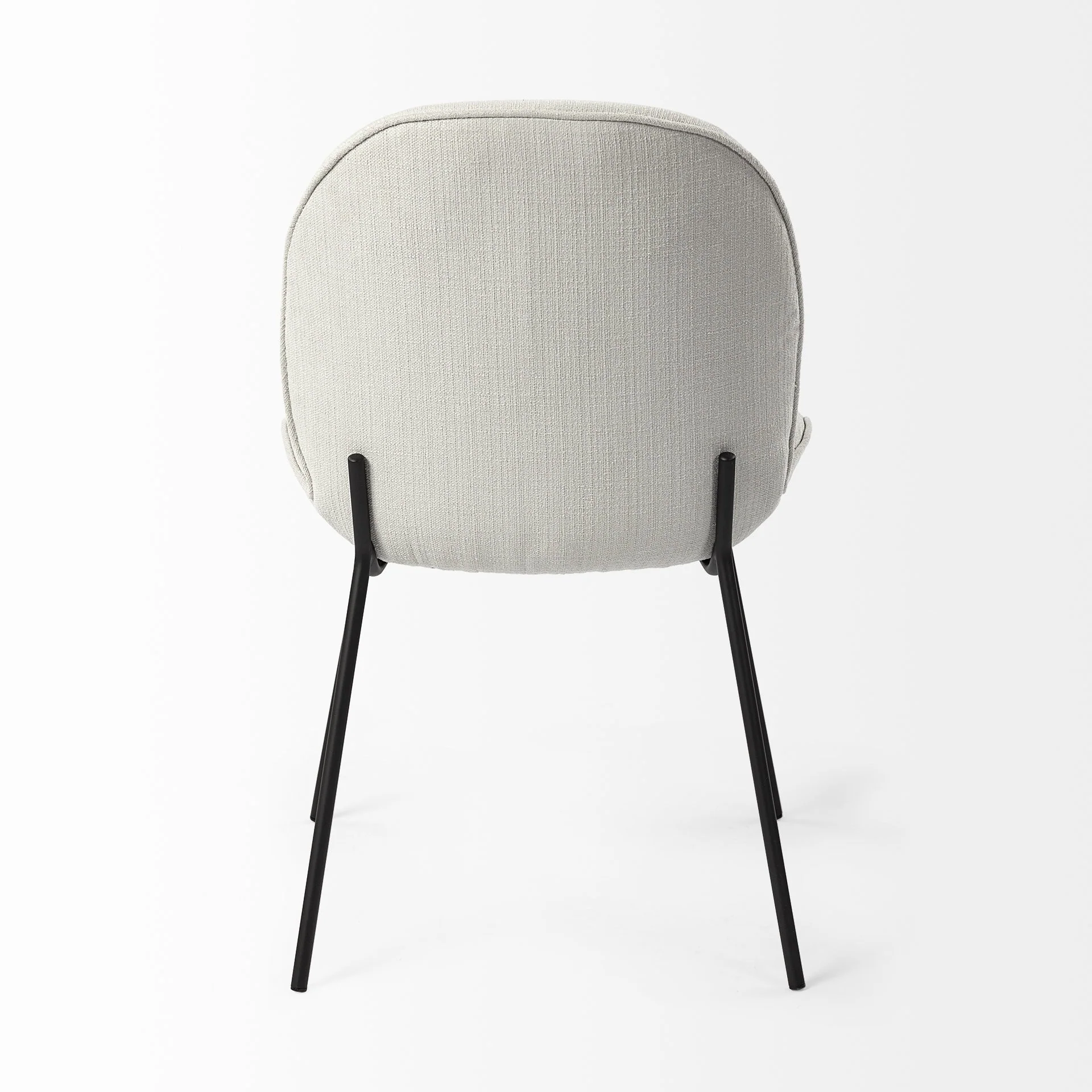 Black And White Flaired Seat Fabric Dining Chair By Homeroots - Image 4
