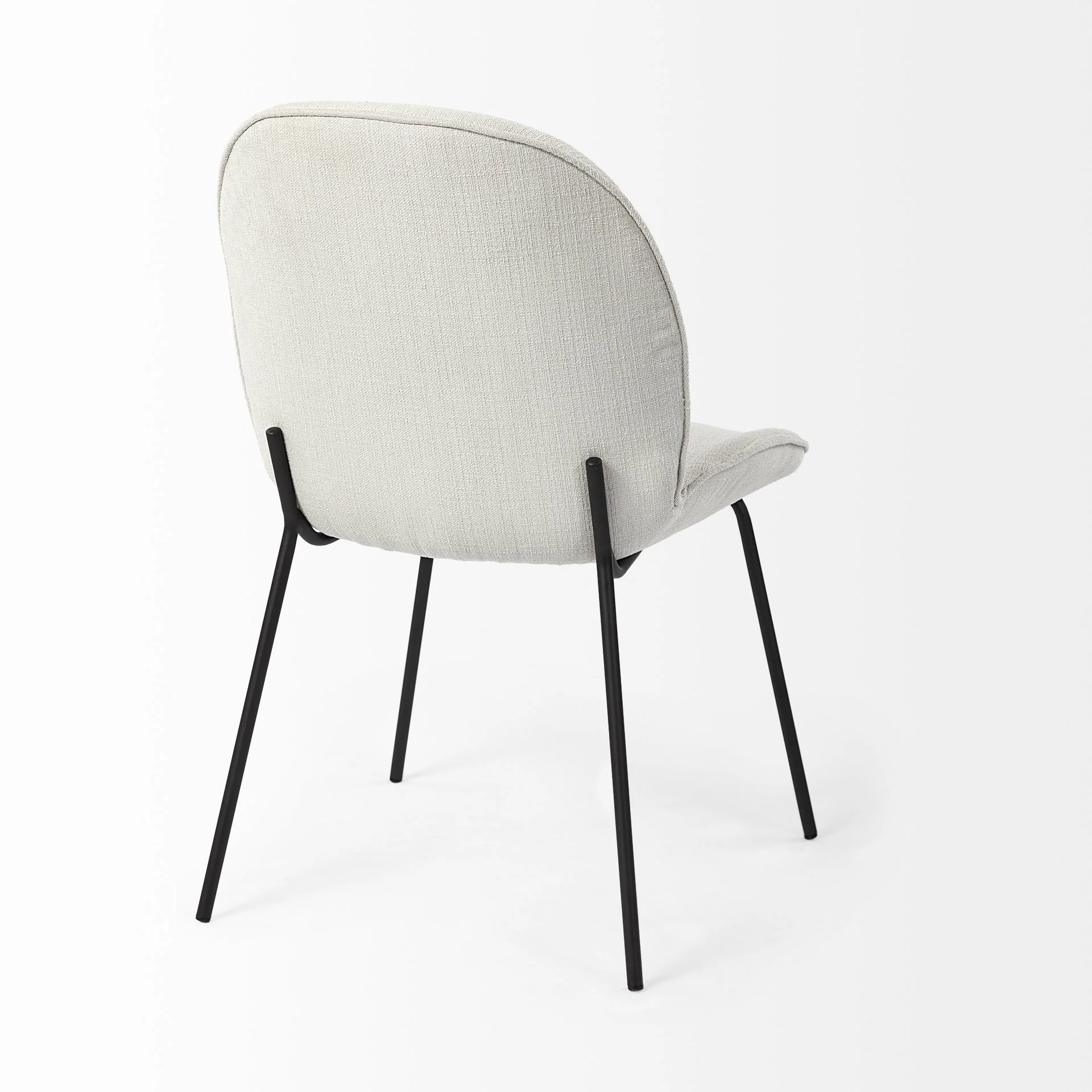 Black And White Flaired Seat Fabric Dining Chair By Homeroots - Image 5