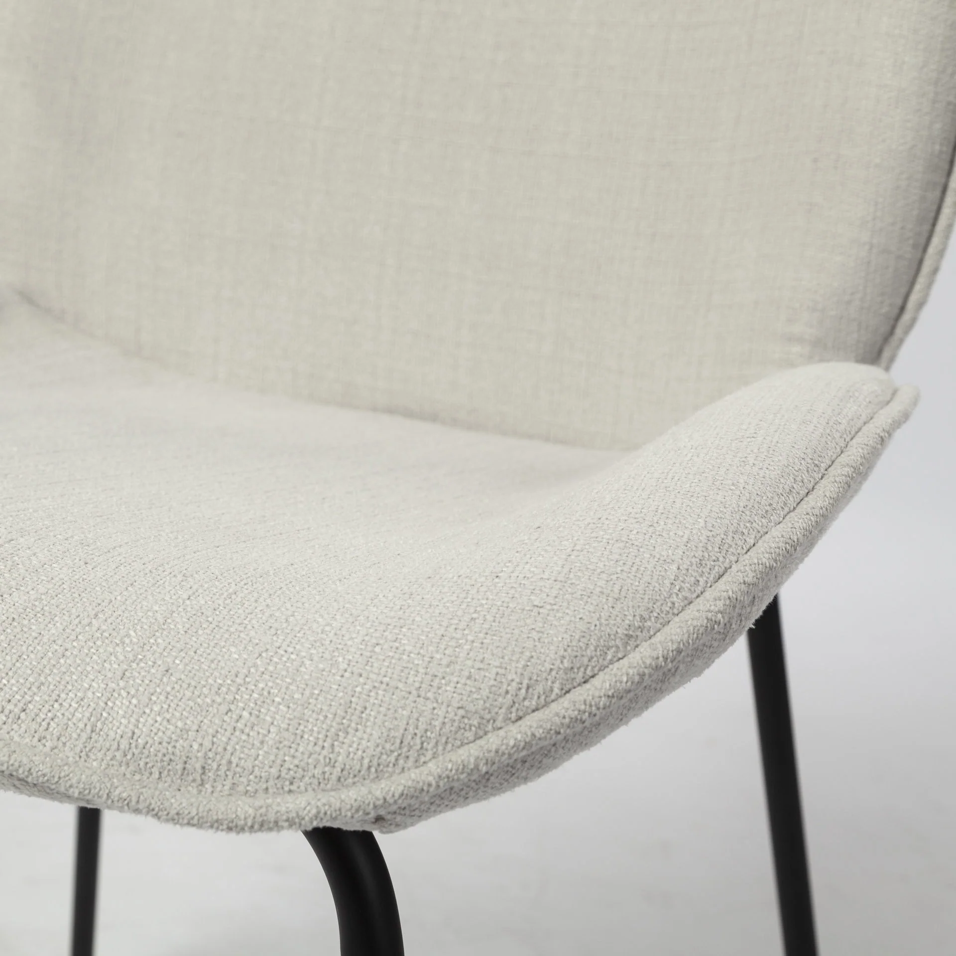 Black And White Flaired Seat Fabric Dining Chair By Homeroots - Image 6
