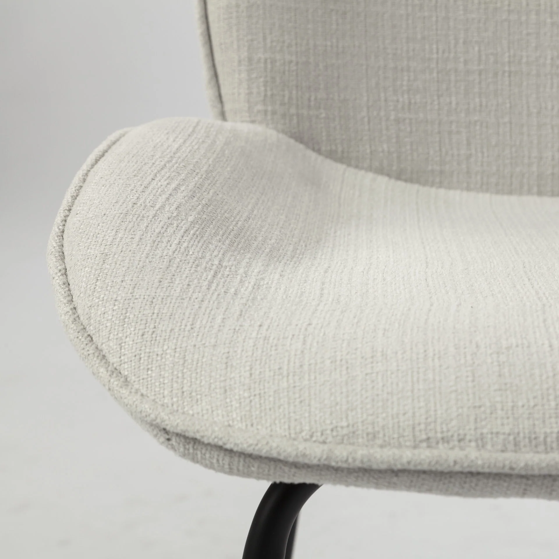 Black And White Flaired Seat Fabric Dining Chair By Homeroots - Image 7