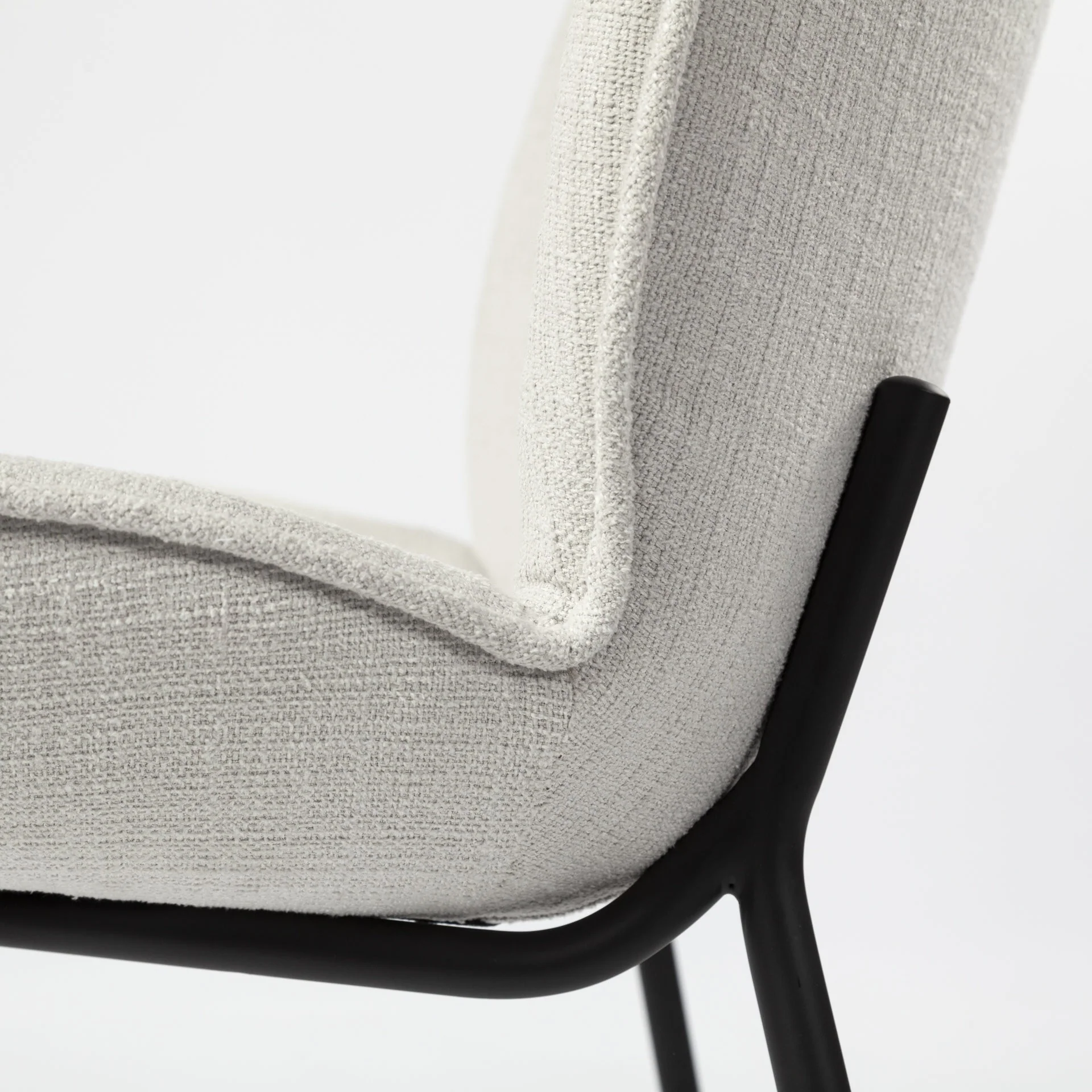Black And White Flaired Seat Fabric Dining Chair By Homeroots - Image 9