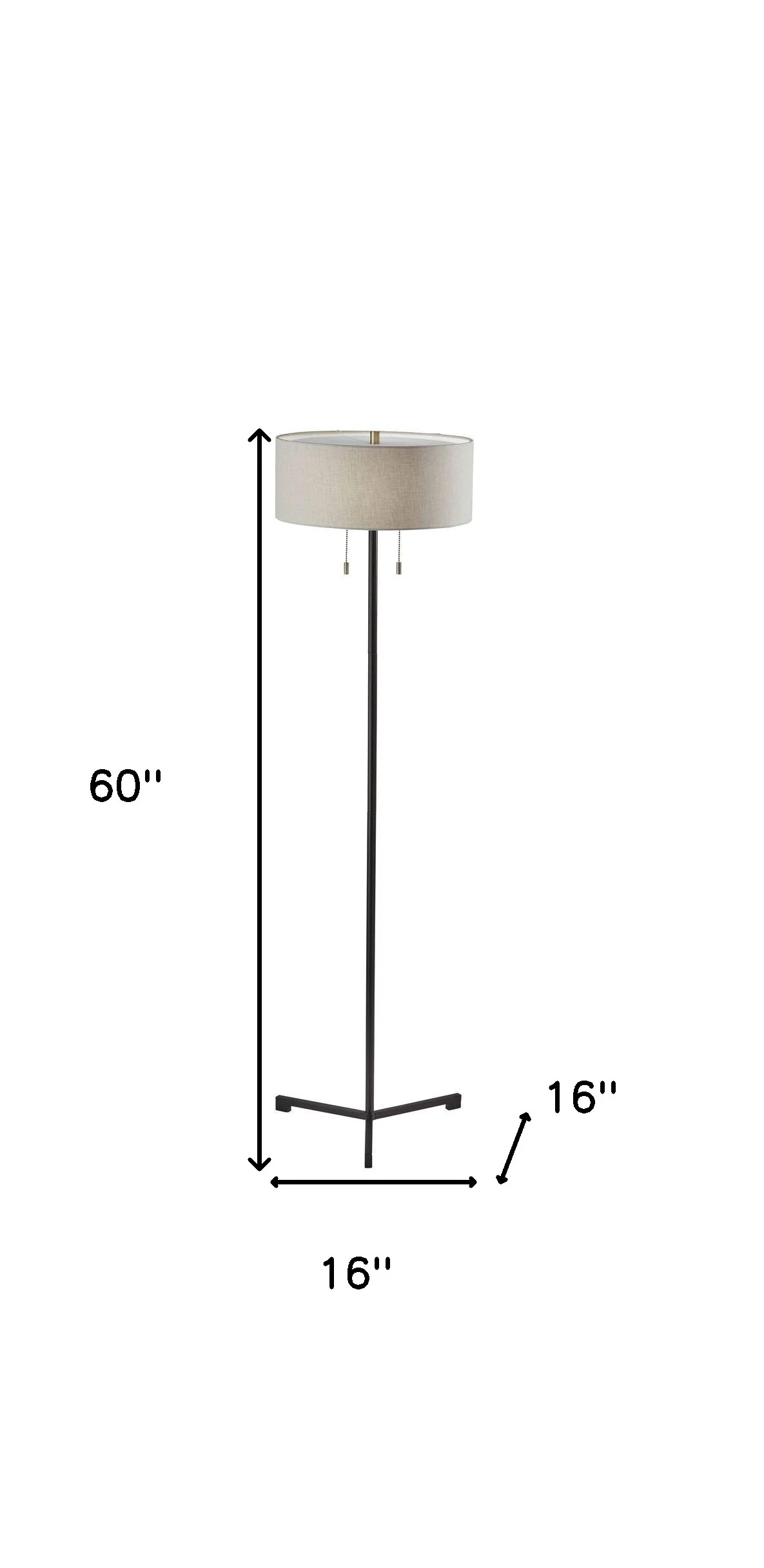 Black And White Floor Lamp With White Fabric Drum Shade By Homeroots - Image 3