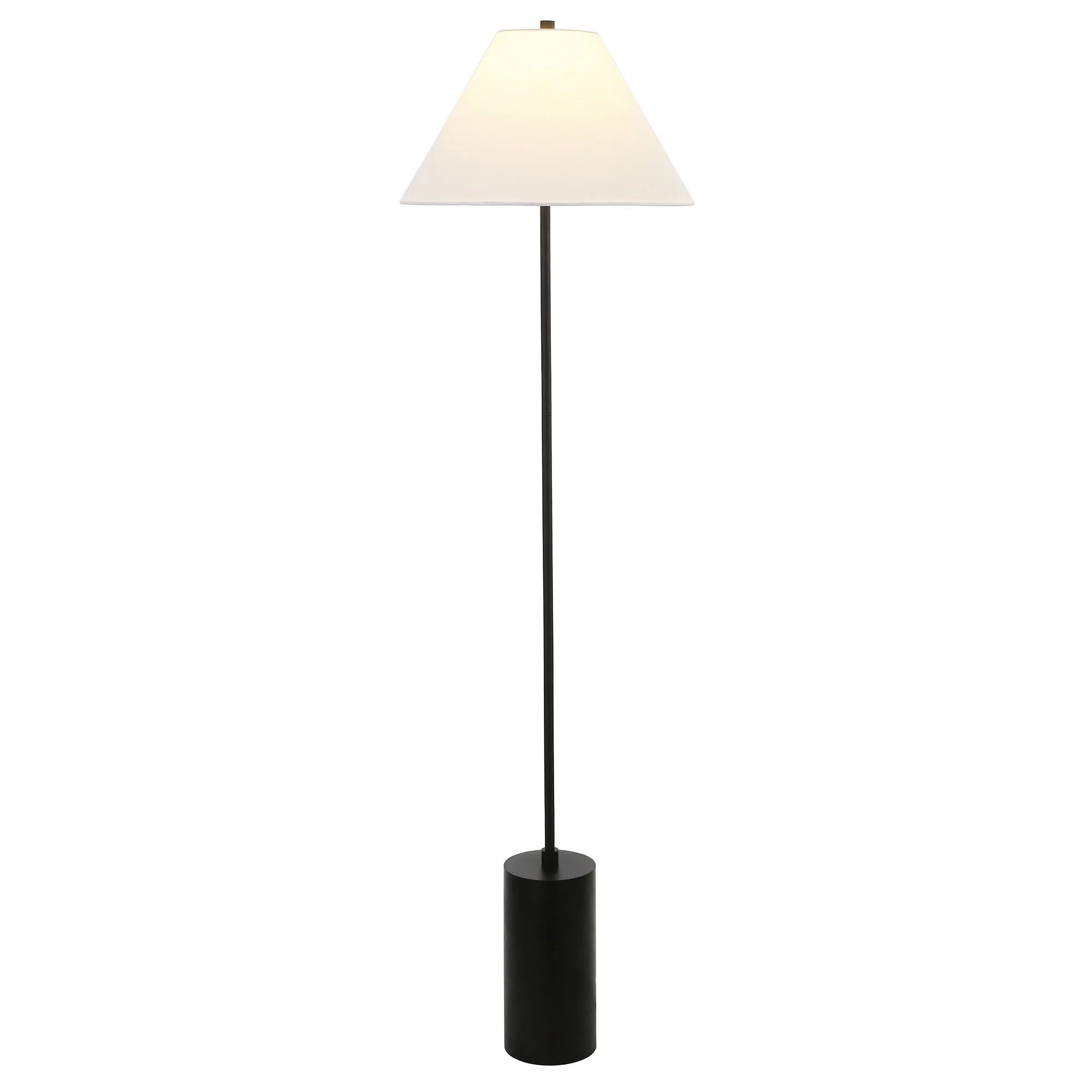 Black And White Floor Lamp With White Fabric Empire Shade By Homeroots - Image 5