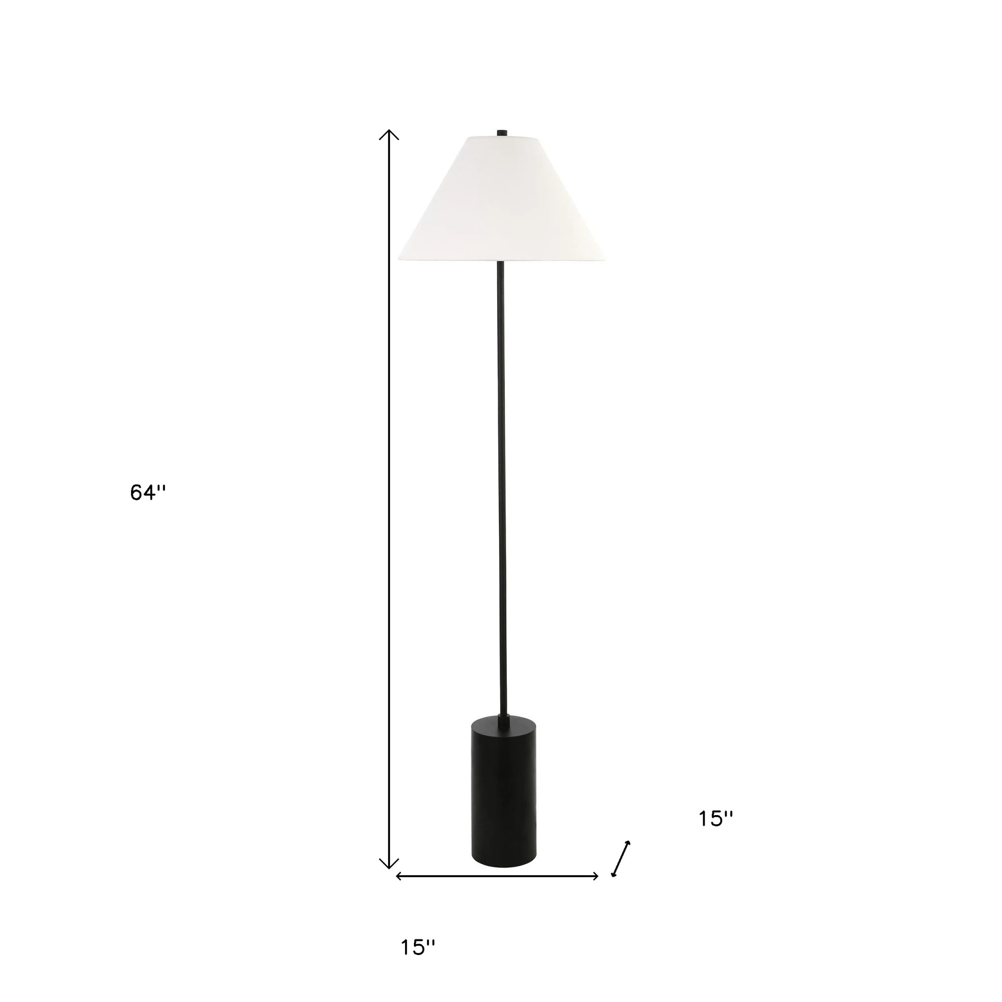 Black And White Floor Lamp With White Fabric Empire Shade By Homeroots - Image 8