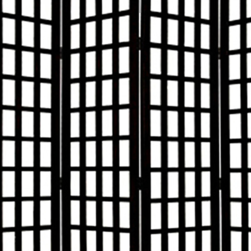 Black And White Folding Four Panel Screen Room Divider By Homeroots - Image 4