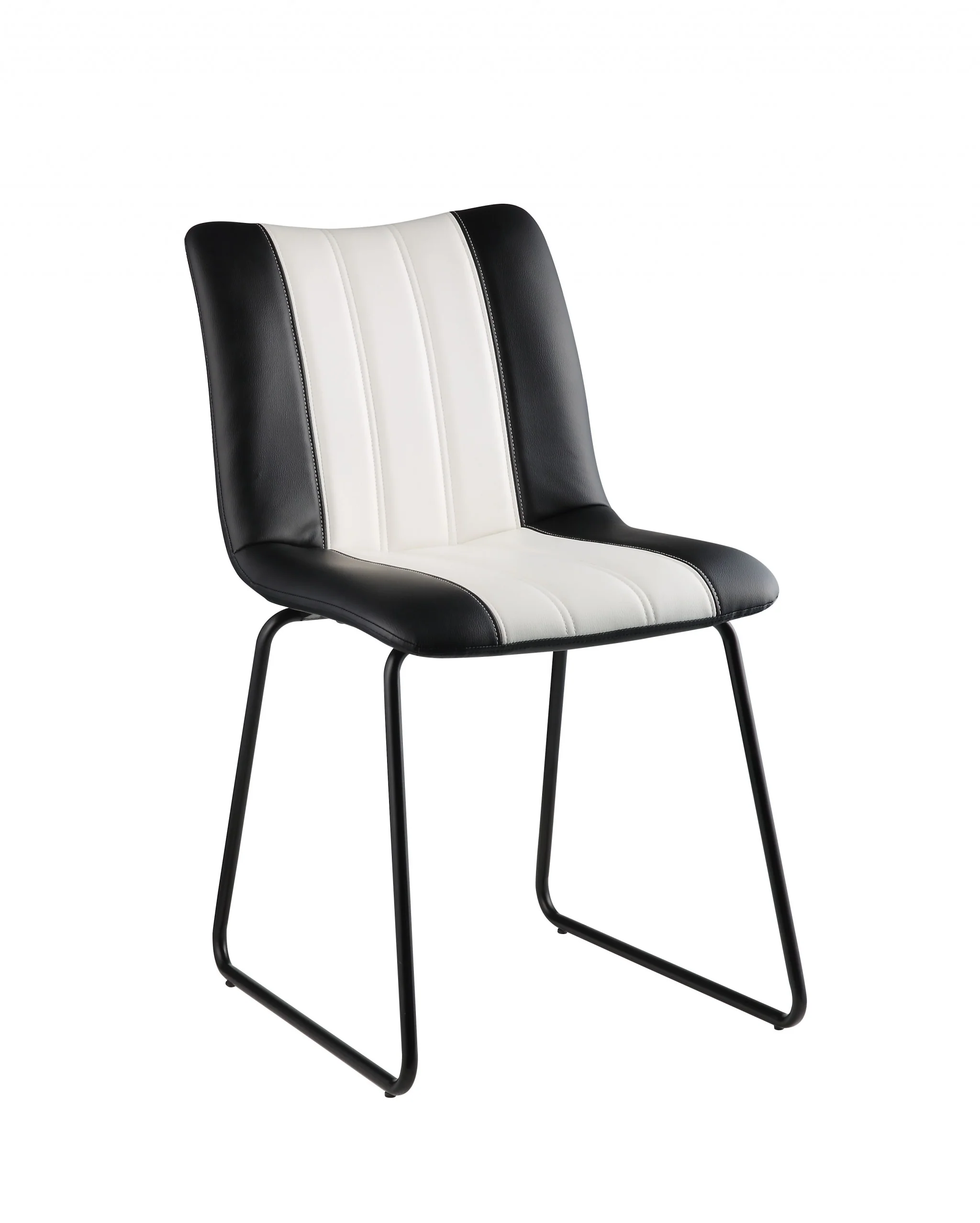 Black And White Leatherette Accent Chair By Homeroots - Image 2