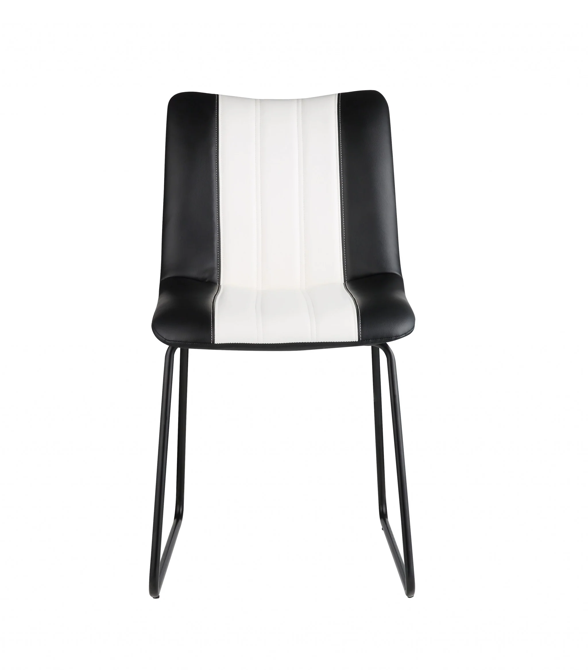 Black And White Leatherette Accent Chair By Homeroots - Image 3