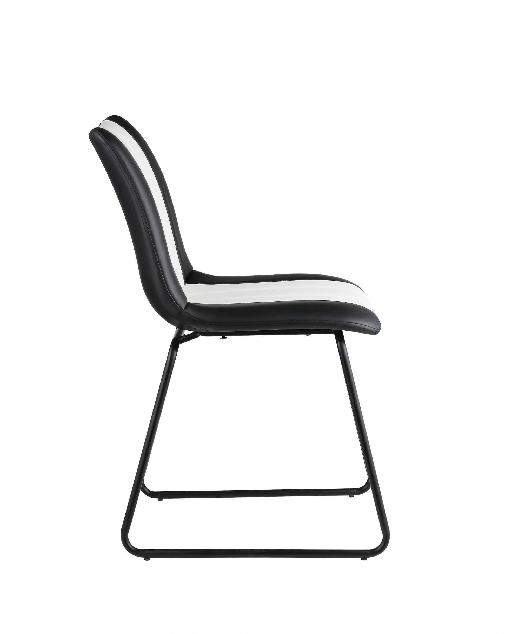 Black And White Leatherette Accent Chair By Homeroots - Image 4