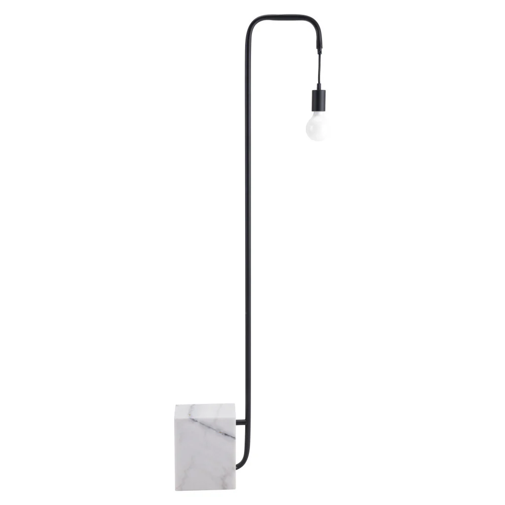 Black And White Marble And Steel LED Floor Lamp By Homeroots - Image 4