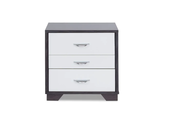 Black And White Metal 3 Drawer Nightstand By Homeroots - Image 4
