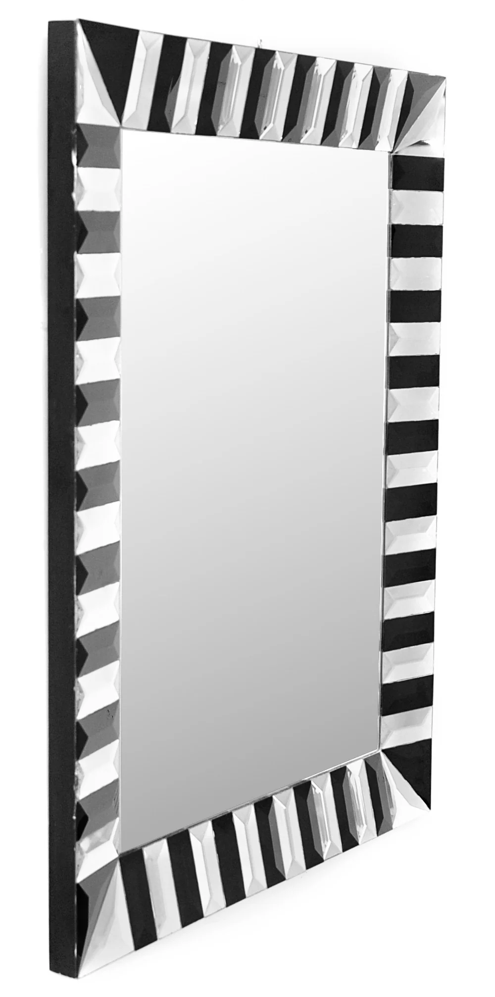 Black and White Striped Mirror By Homeroots - Image 2