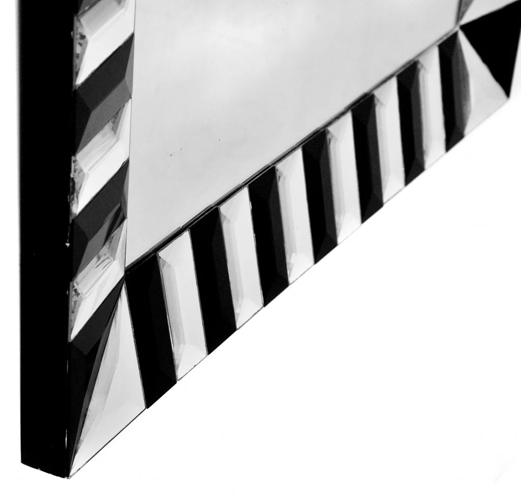 Black and White Striped Mirror By Homeroots - Image 3
