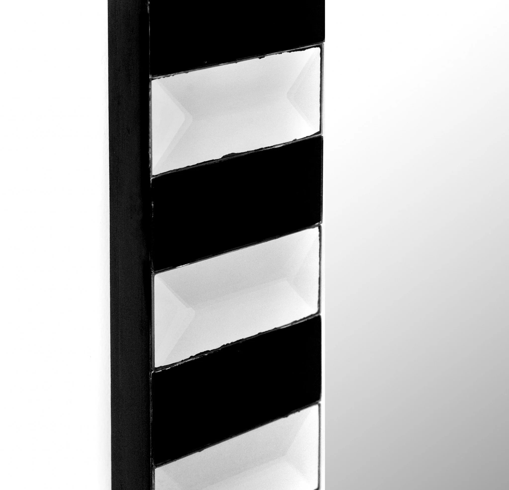 Black and White Striped Mirror By Homeroots - Image 4