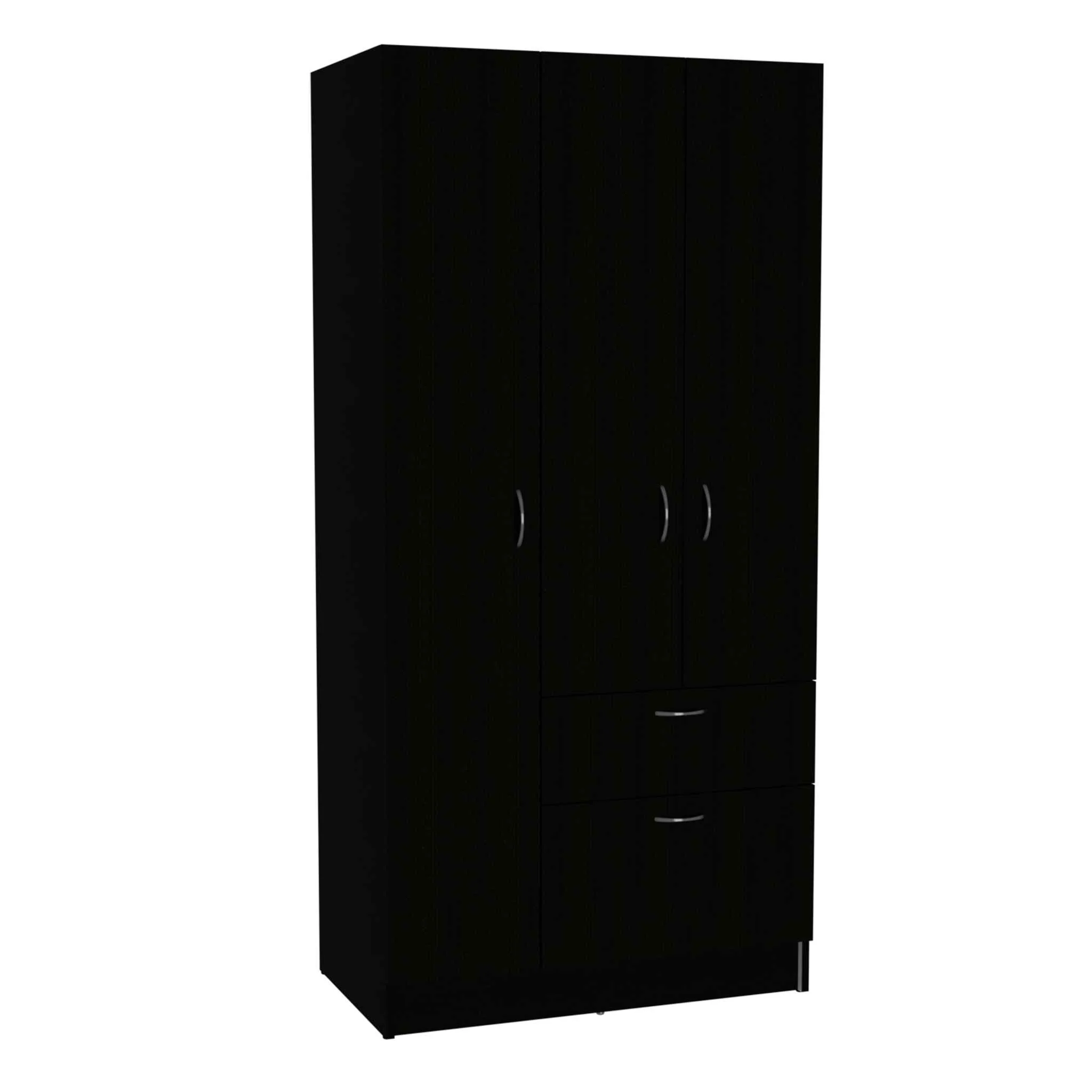 Black And White Three Door Armoire By Homeroots - Image 2
