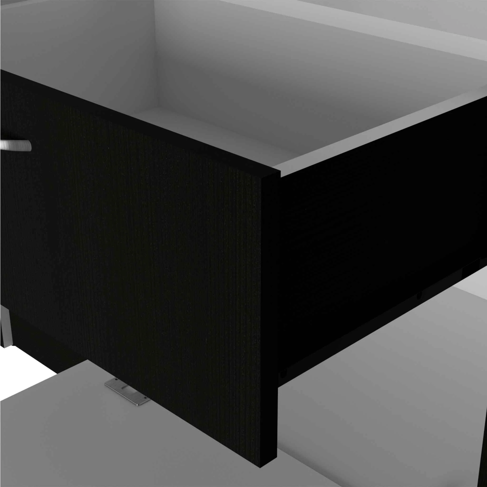 Black And White Three Door Armoire By Homeroots - Image 5