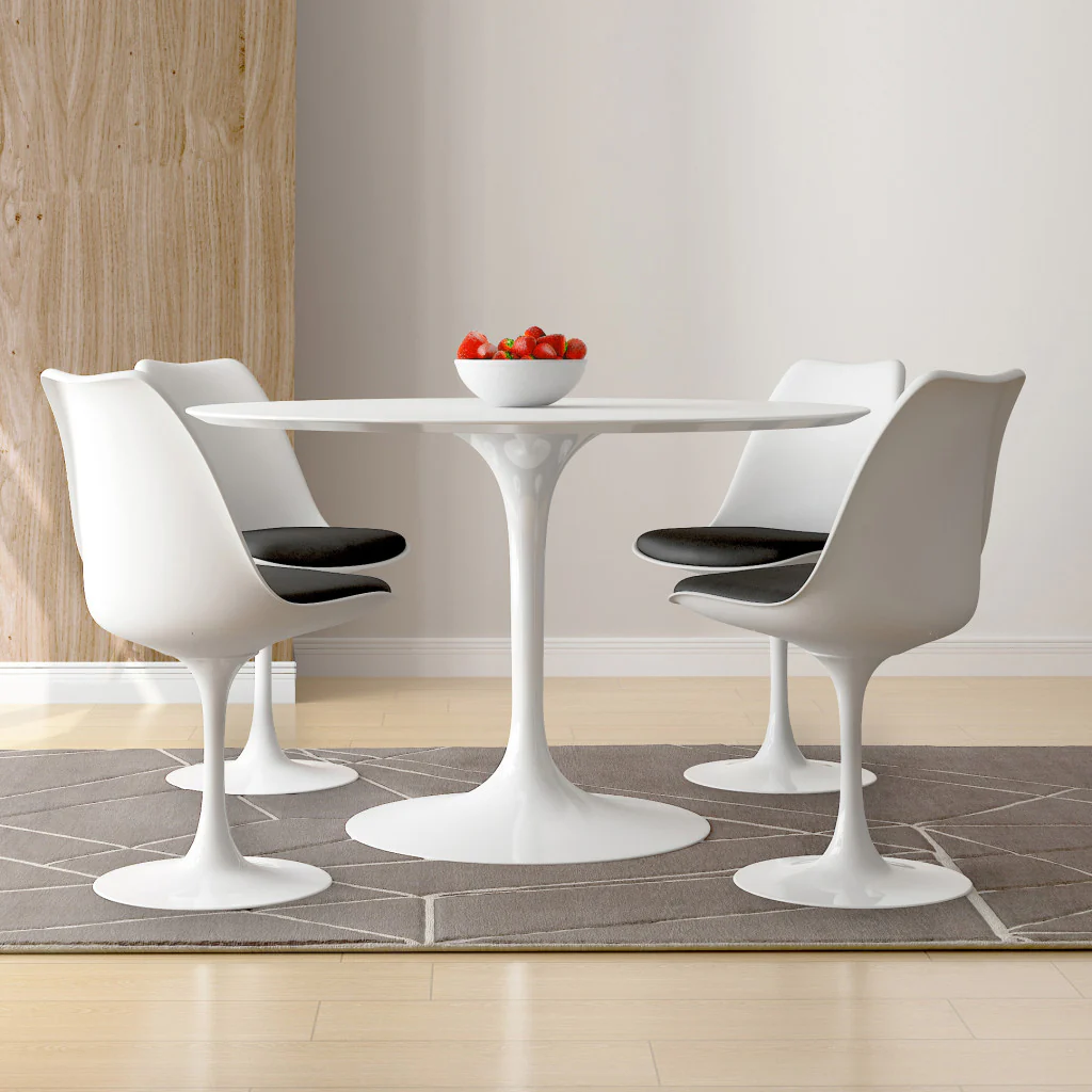 Black And White Upholstered Faux Leather Dining Side Chair By Homeroots - Image 2