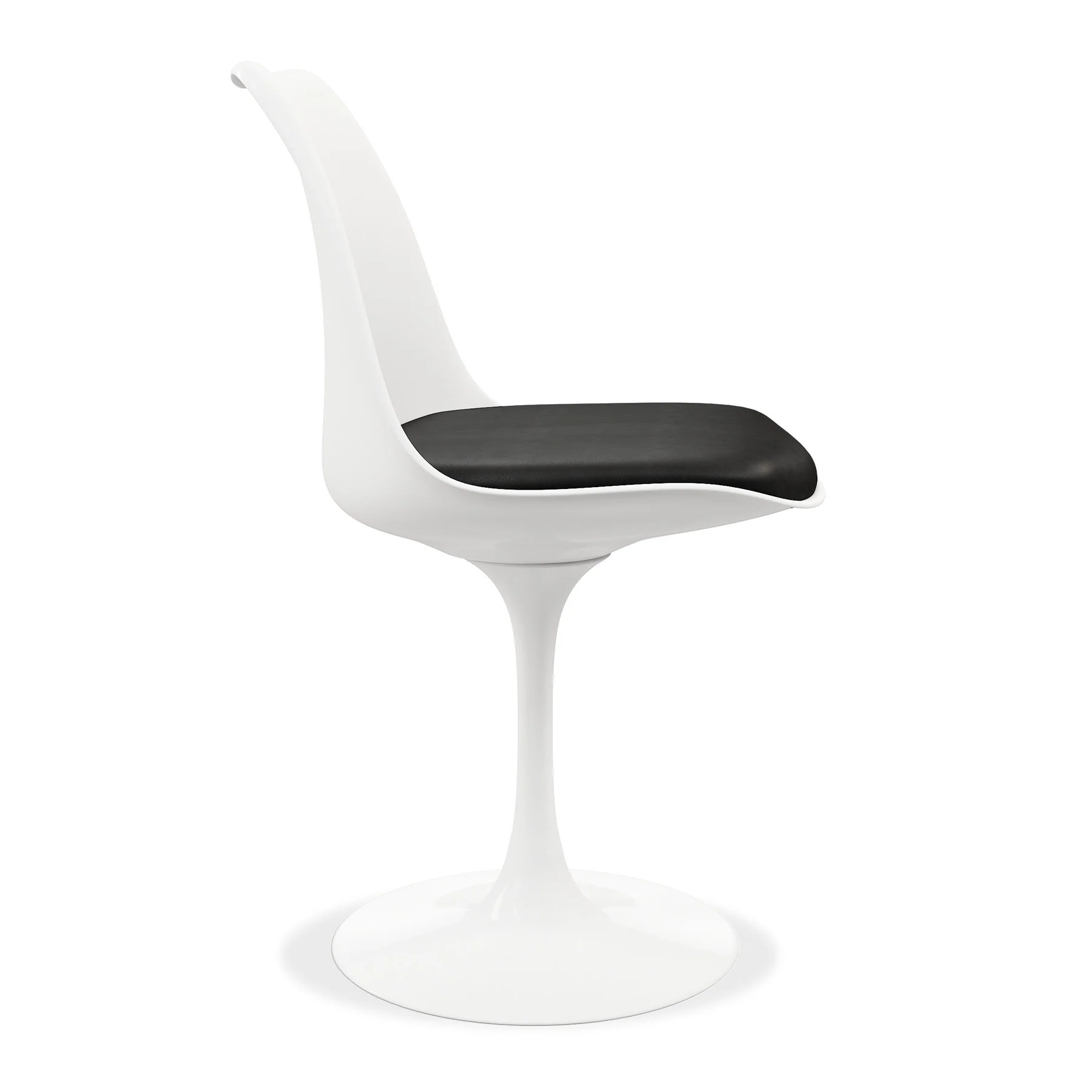 Black And White Upholstered Faux Leather Dining Side Chair By Homeroots - Image 3