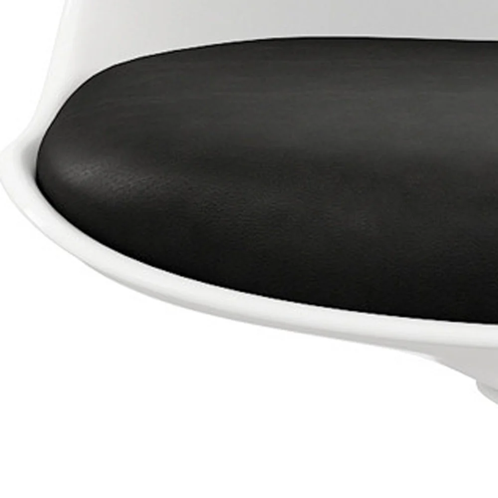 Black And White Upholstered Faux Leather Dining Side Chair By Homeroots - Image 8
