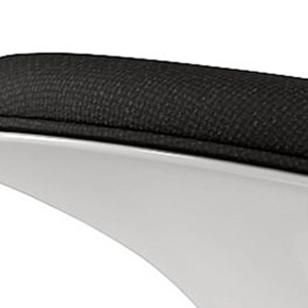 Black and White Wool And Fiberglass Contempo Footstool Ottoman By Homeroots - Image 5
