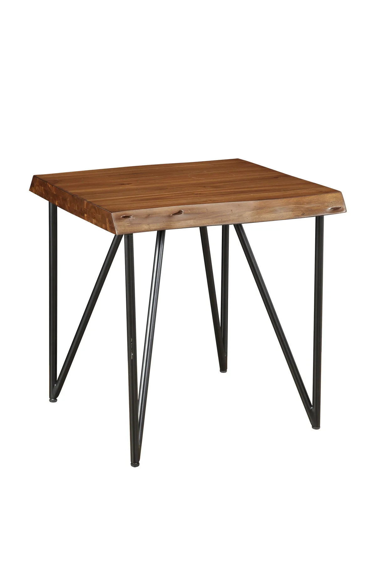 Black And Wood Brown Solid Wood End Table By Homeroots - Image 4