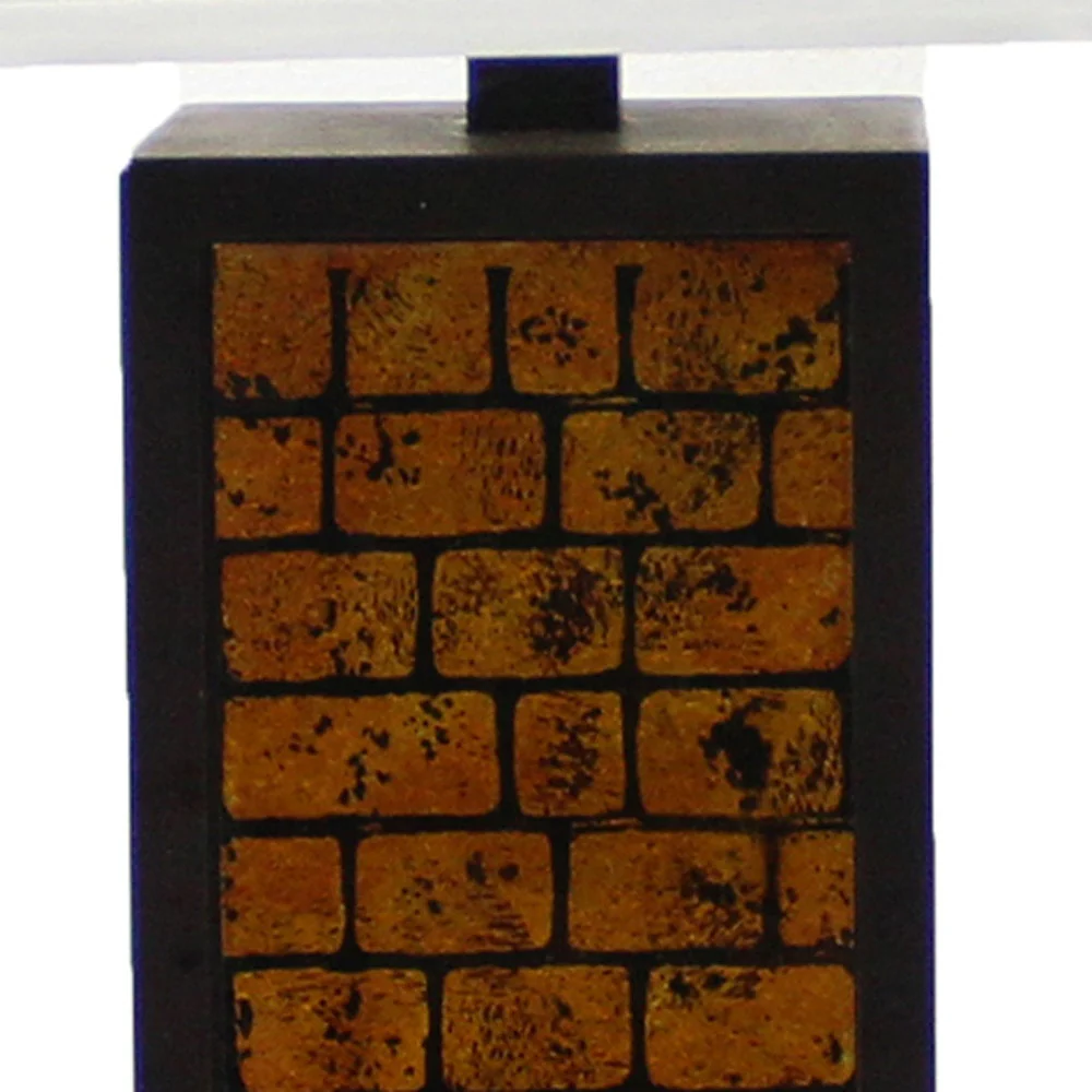 Black and Yellow Metal Bedside Table Lamp With White Empire Shade By Homeroots - Image 4
