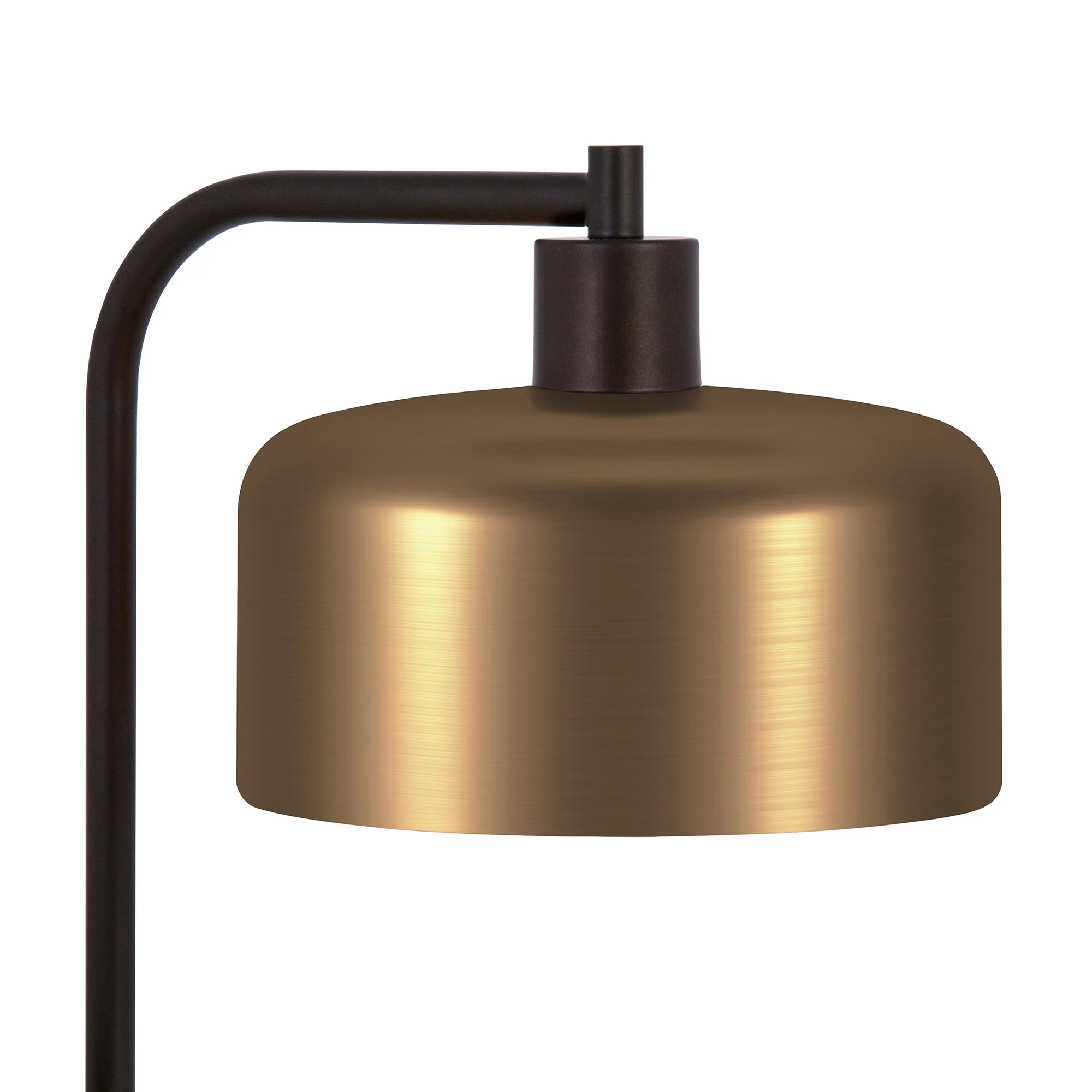 Black Arched Floor Lamp With Brass Bell Shade By Homeroots - Image 5