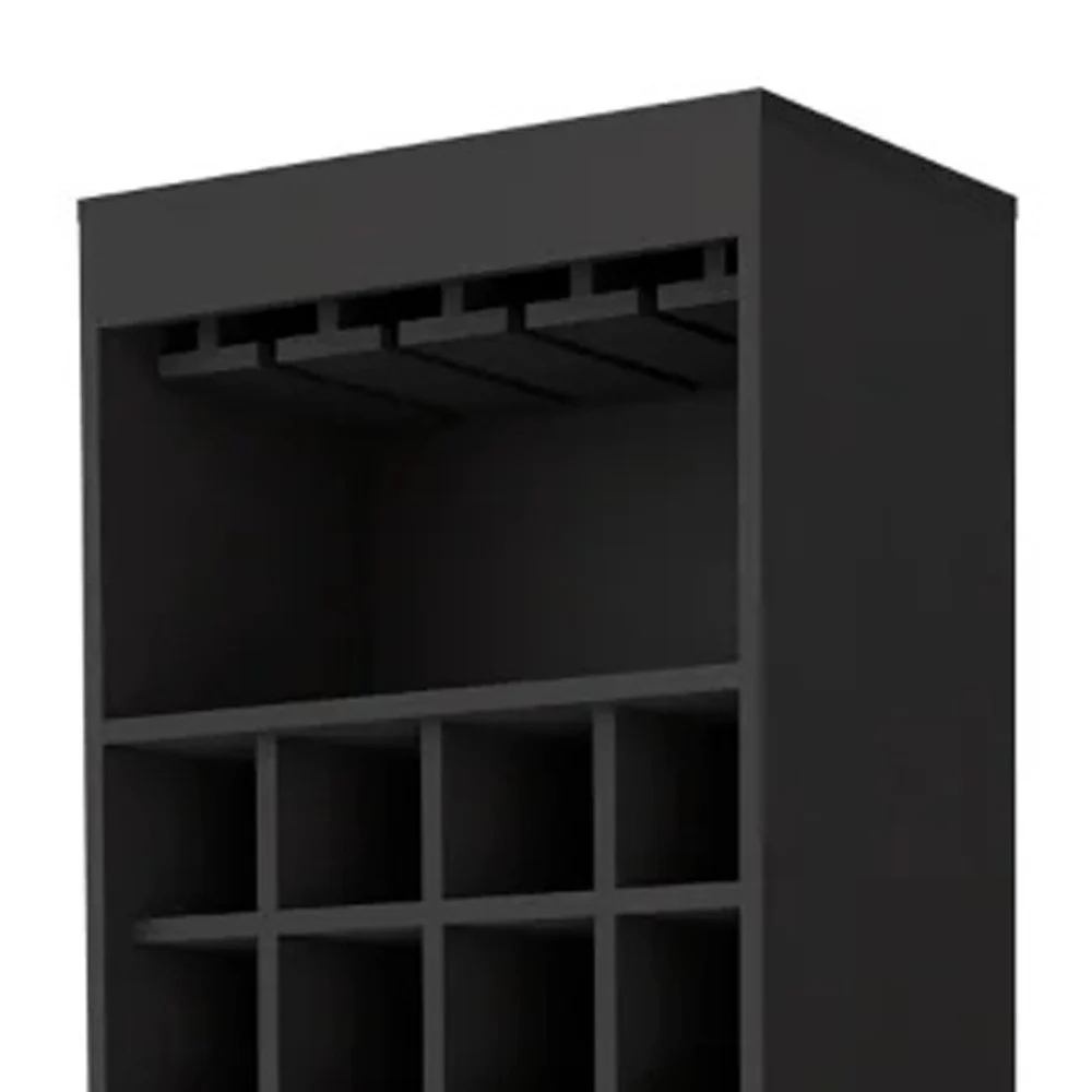 Black Bar Cabinet With Eighteen Shelves By Homeroots - Image 5