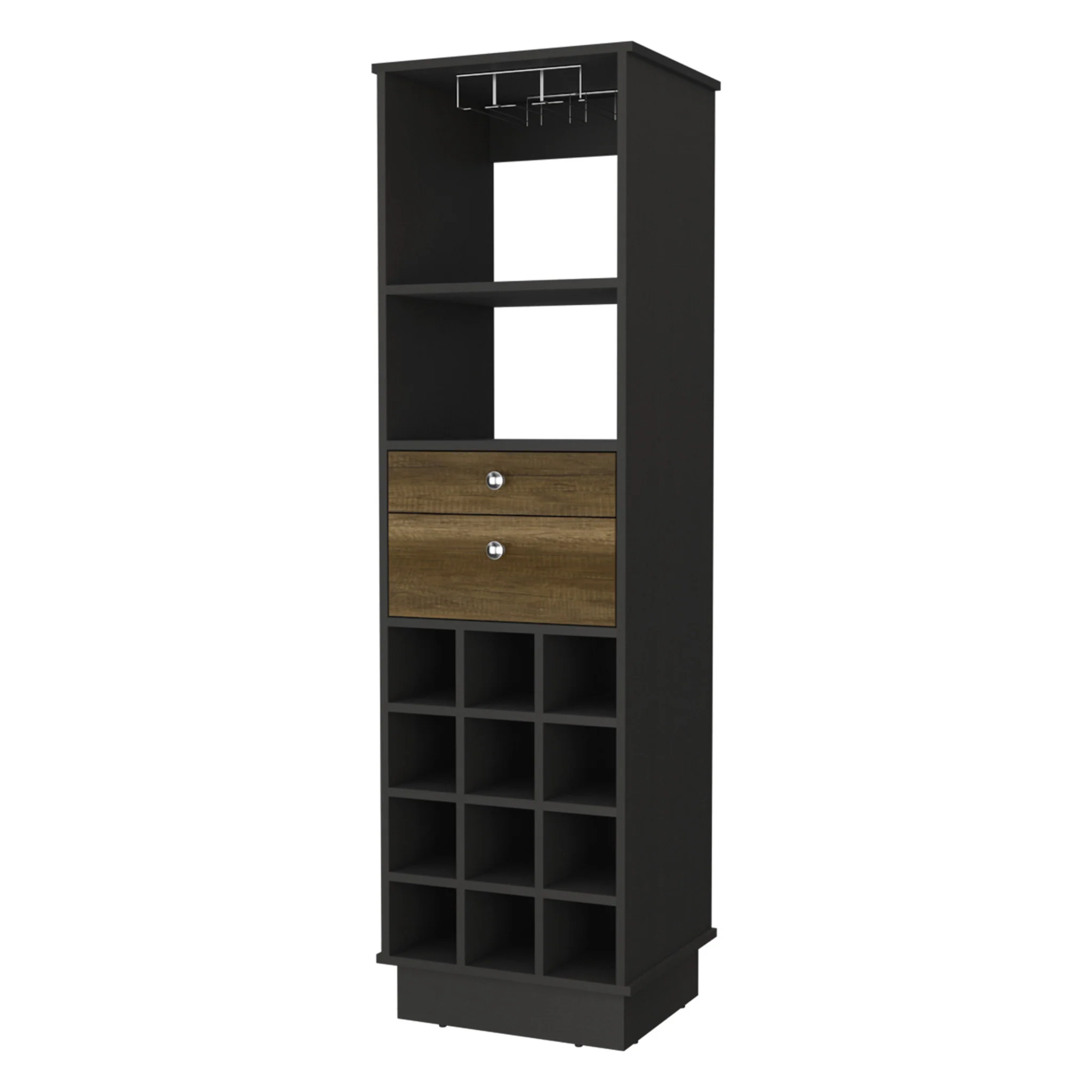 Black Bar Cabinet With Two Drawers By Homeroots - Image 3