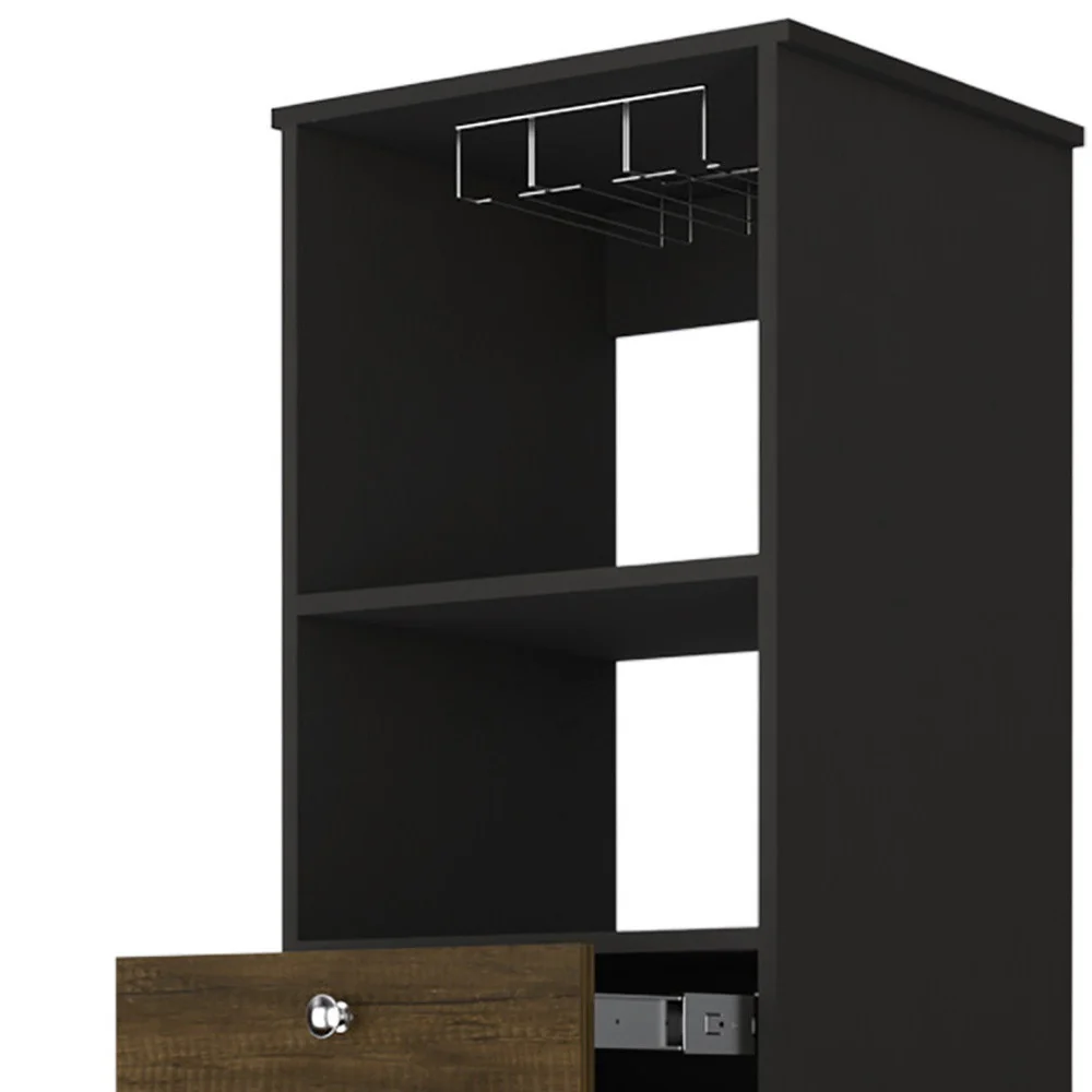 Black Bar Cabinet With Two Drawers By Homeroots - Image 5
