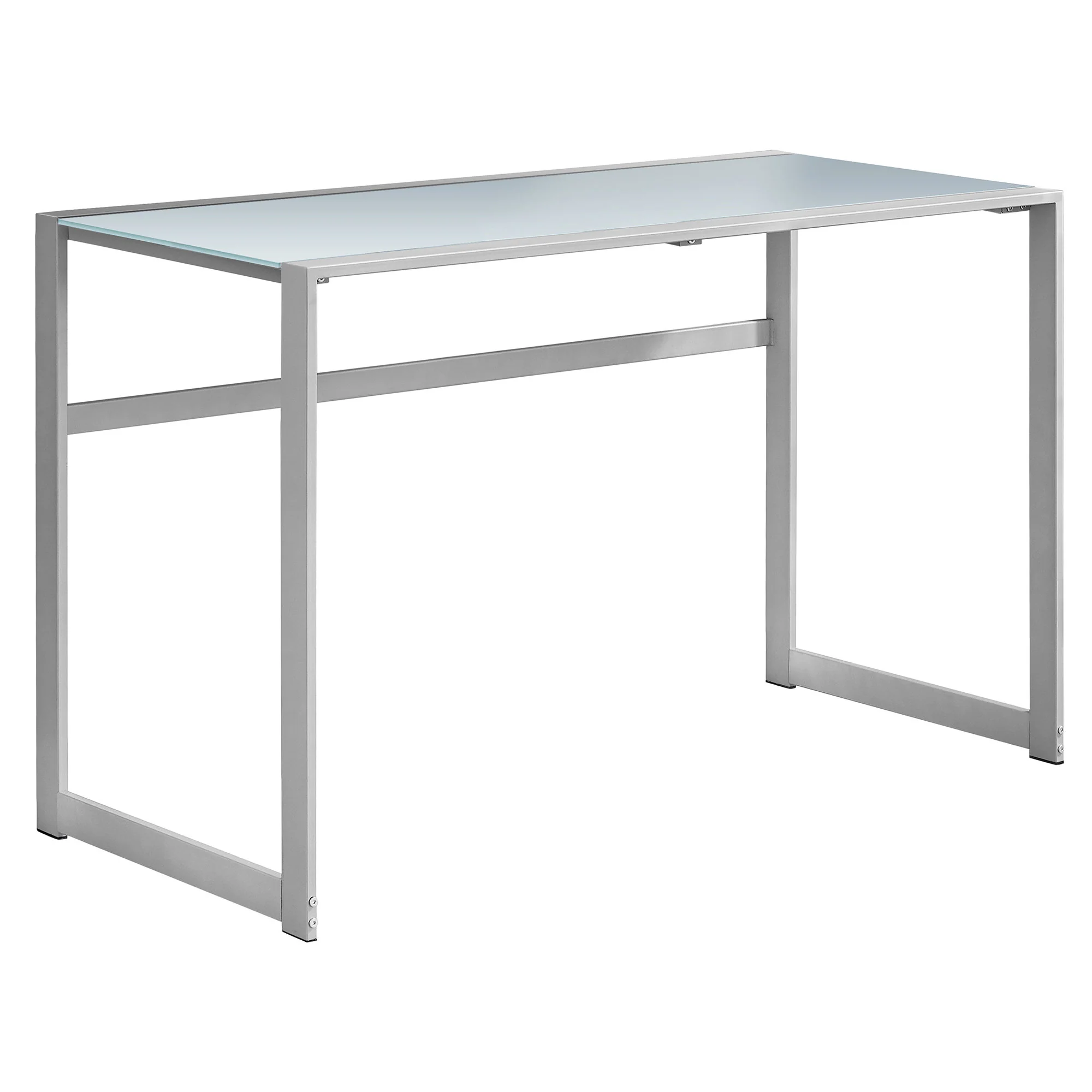 Black Tempered Glass Metal Computer Desk By Homeroots - Image 5