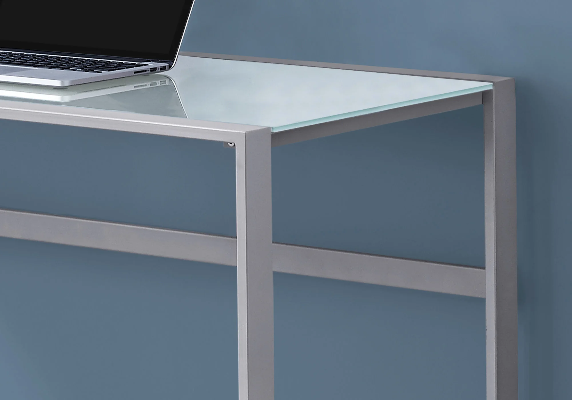 Black Tempered Glass Metal Computer Desk By Homeroots - Image 6