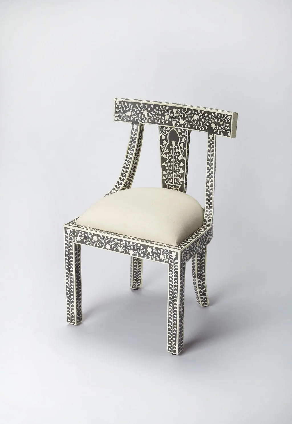 Black Bone Inlay Accent Chair By Homeroots - Image 4