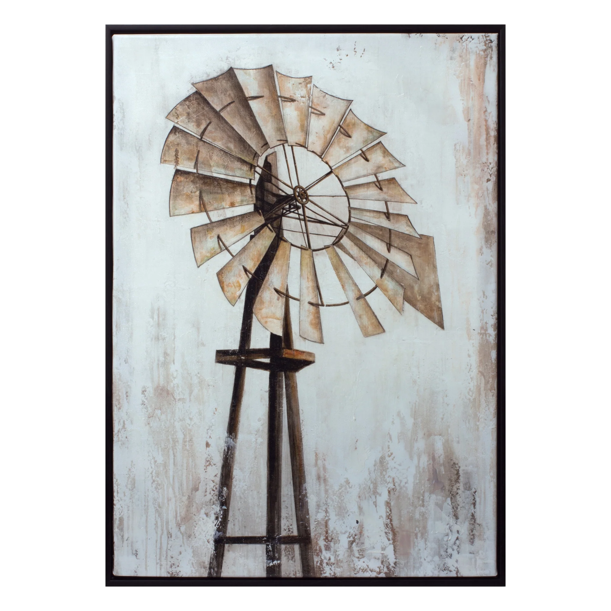 Black Brown And White Wood Framed Art By Homeroots - Image 4